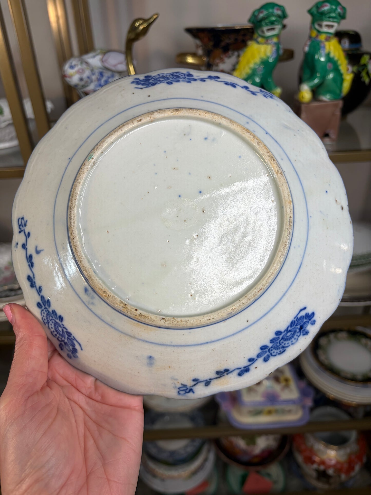 Antique Imari plate with scalloped edges and fish!