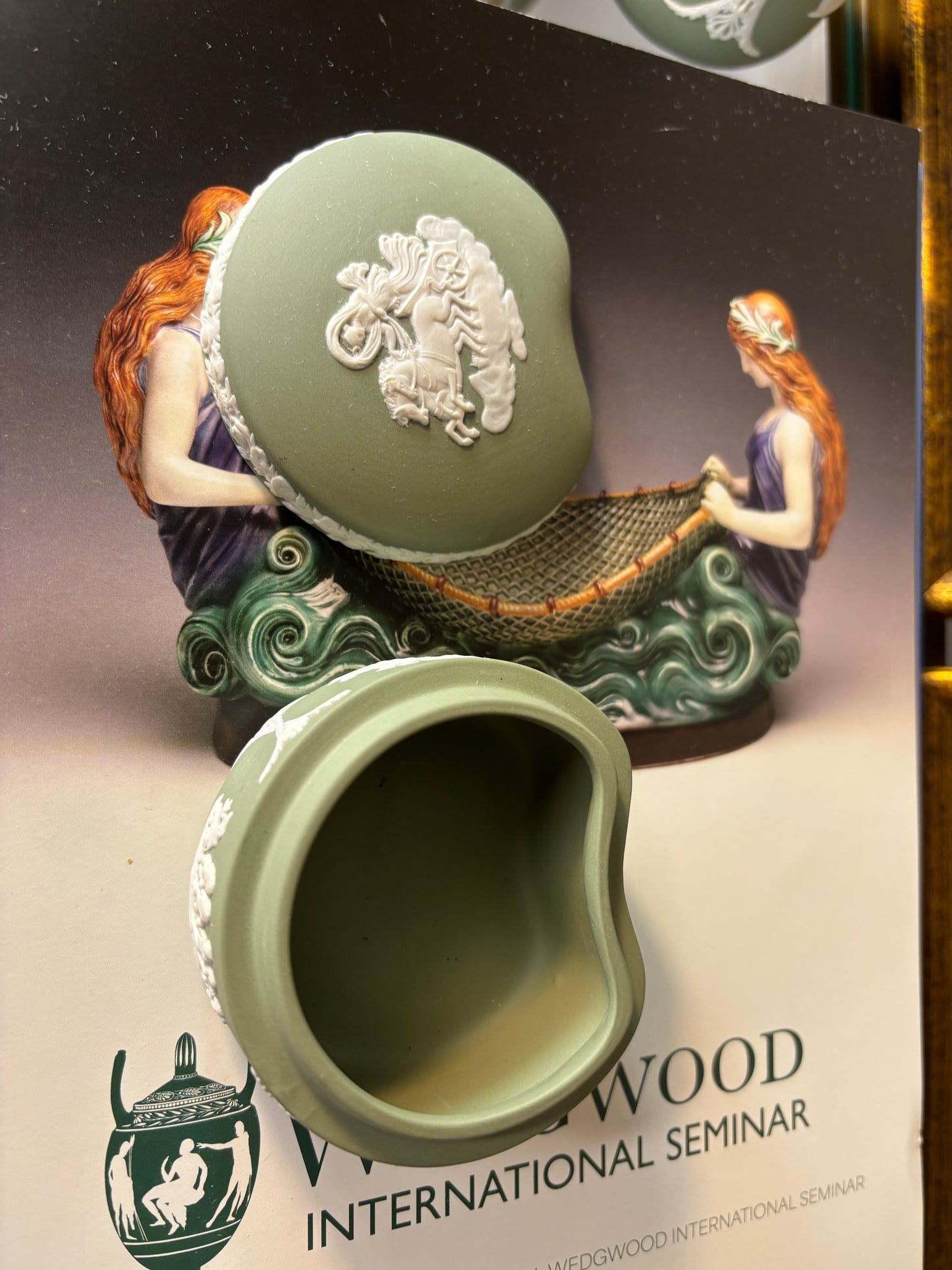 Wedgwood Jasperware Green trinket box!