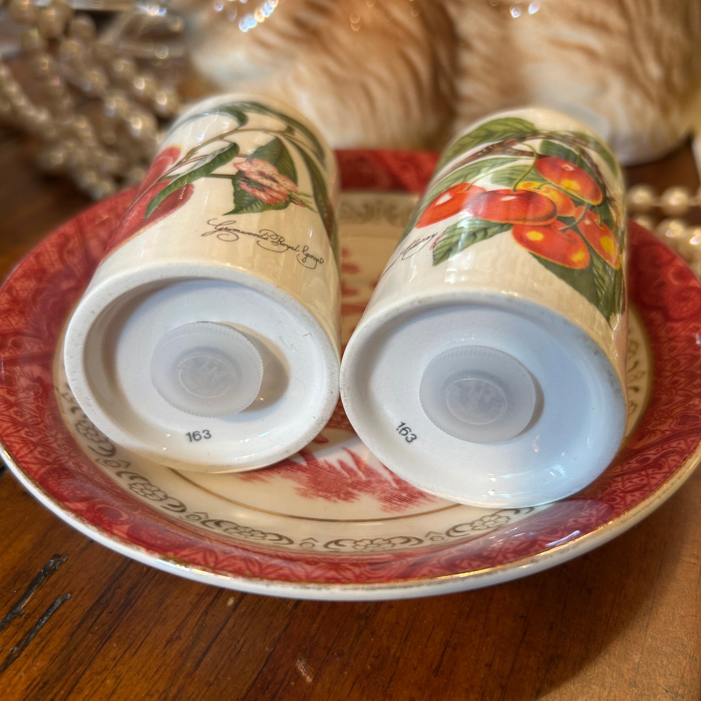 Set of designer Botanic Garden designer Portmeirion salt & pepper shakers