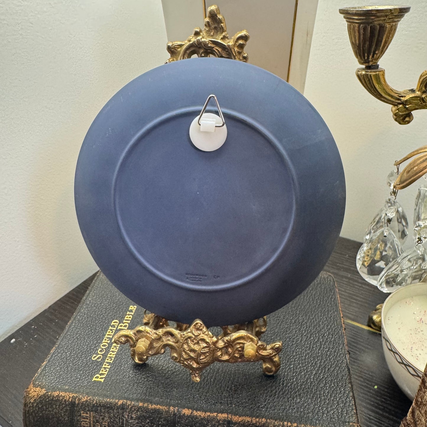 Vintage Wedgwood Royal Blue Jasperware Cherub plate