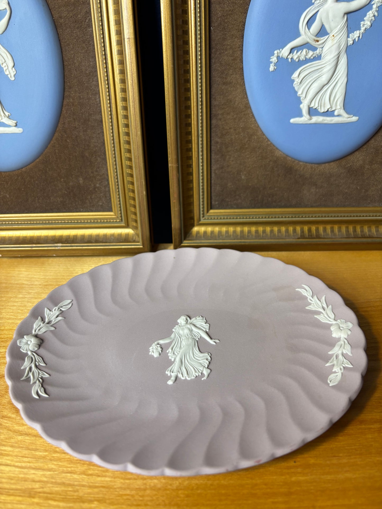 Wedgwood Jasperware Lilac Dancing Hours oval plate!