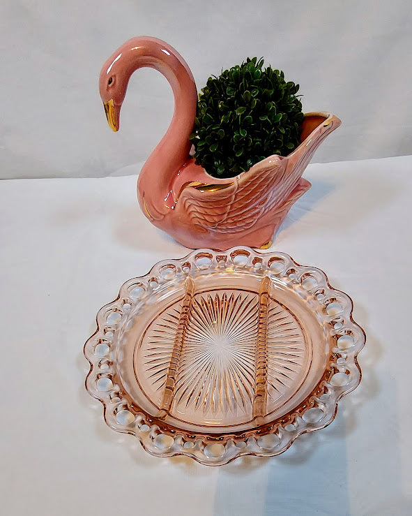 Pink Depression Glass Plate by Anchor Hocking – Lillian Grey