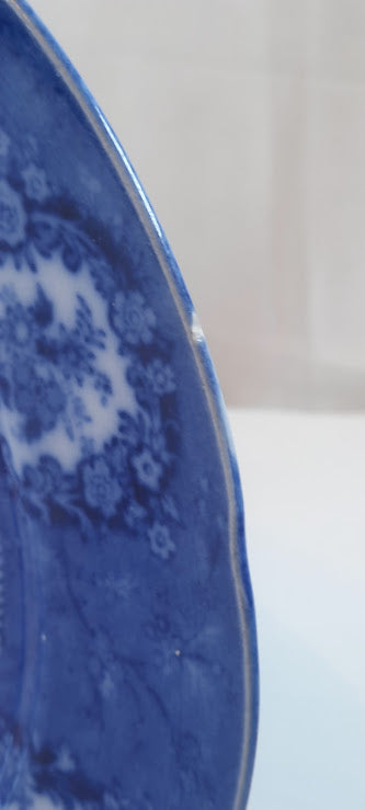 Flow Blue Plates, by William Ridgway, set of three, Stunning!!