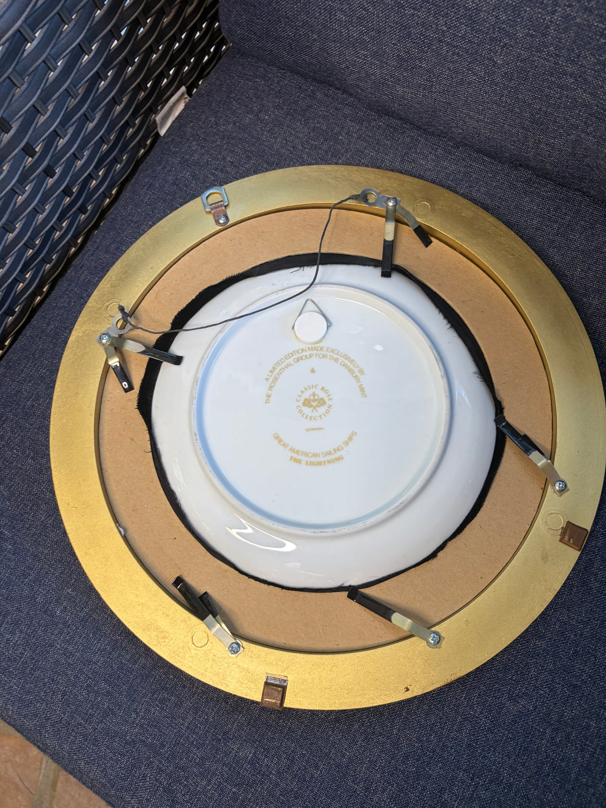Lovely framed ship plate!