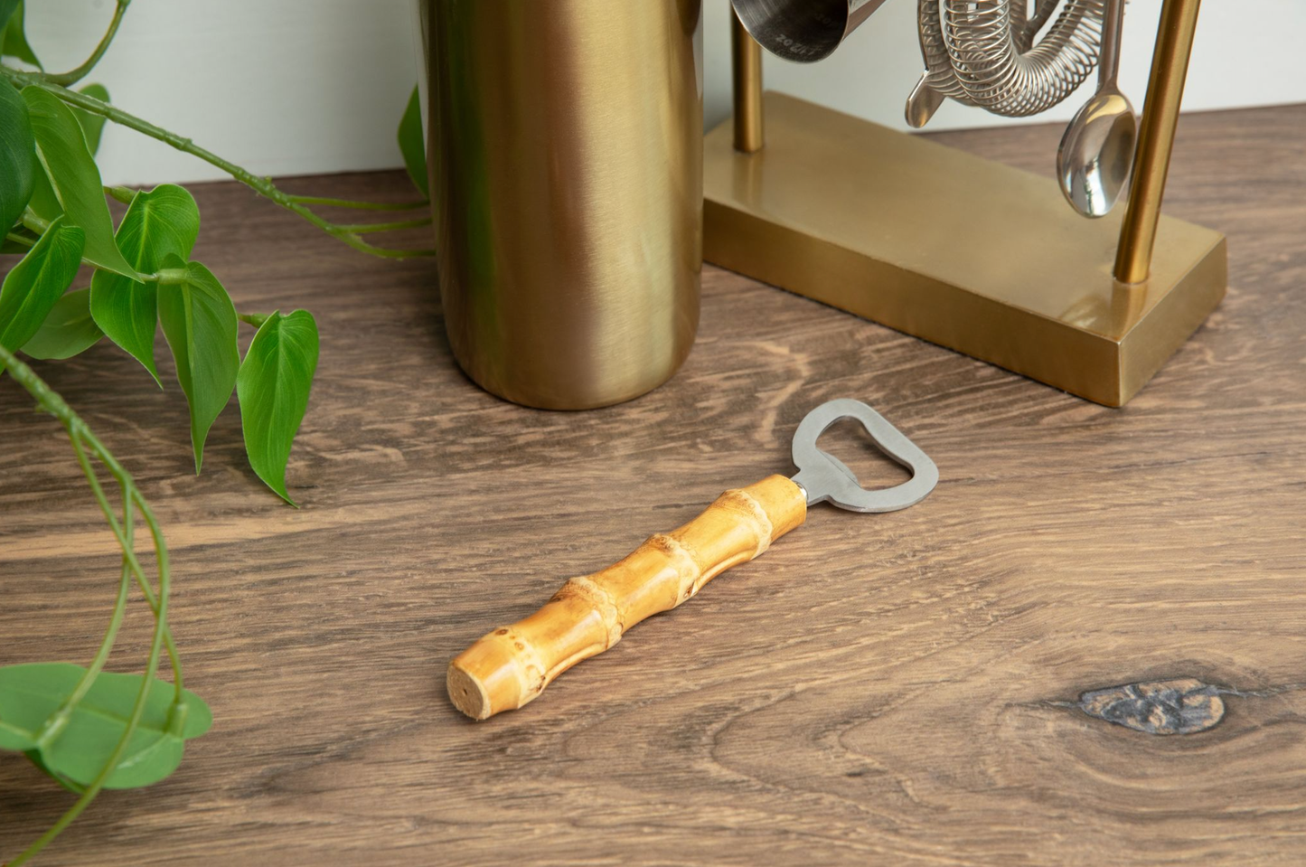 Natural Bamboo Bottle Opener | Hostess Gift | Bar-cart Essential