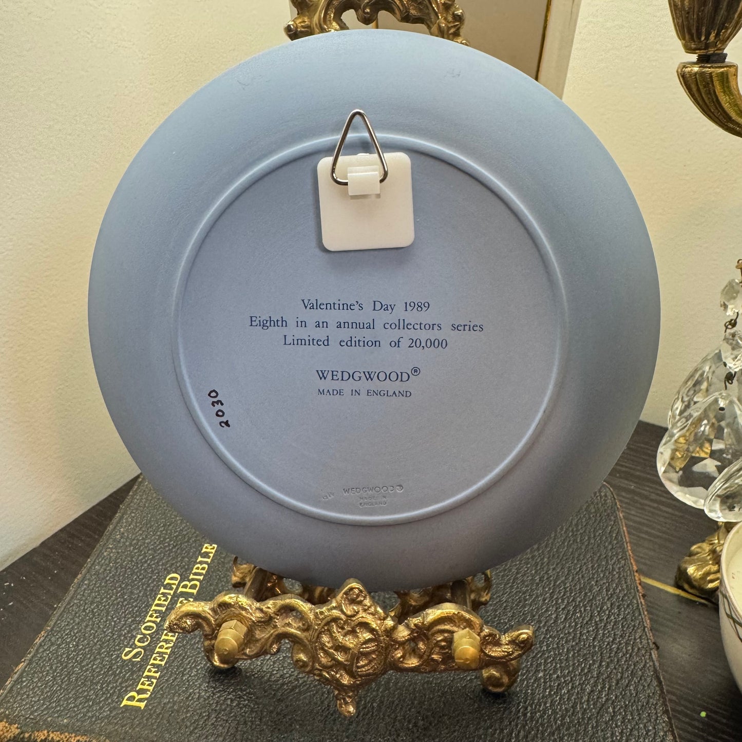 Wedgwood three color yellow blue white My Valentine plate 1989