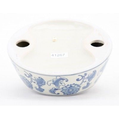Blue & White Small Dog/Cat “No Tip” Bowl, Dimension: 7x7x2.5