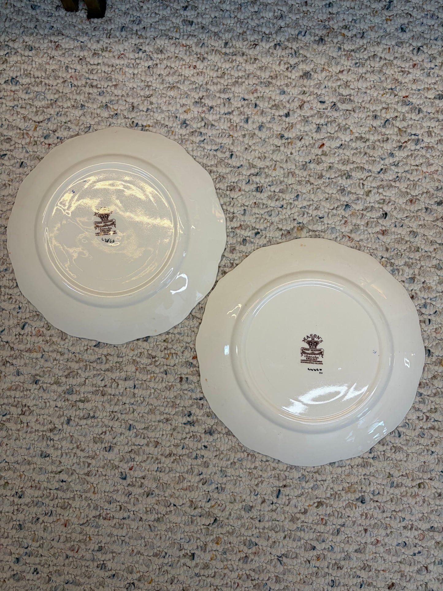 Vintage Mason’s Ironstone Manchu dinner plates pair!