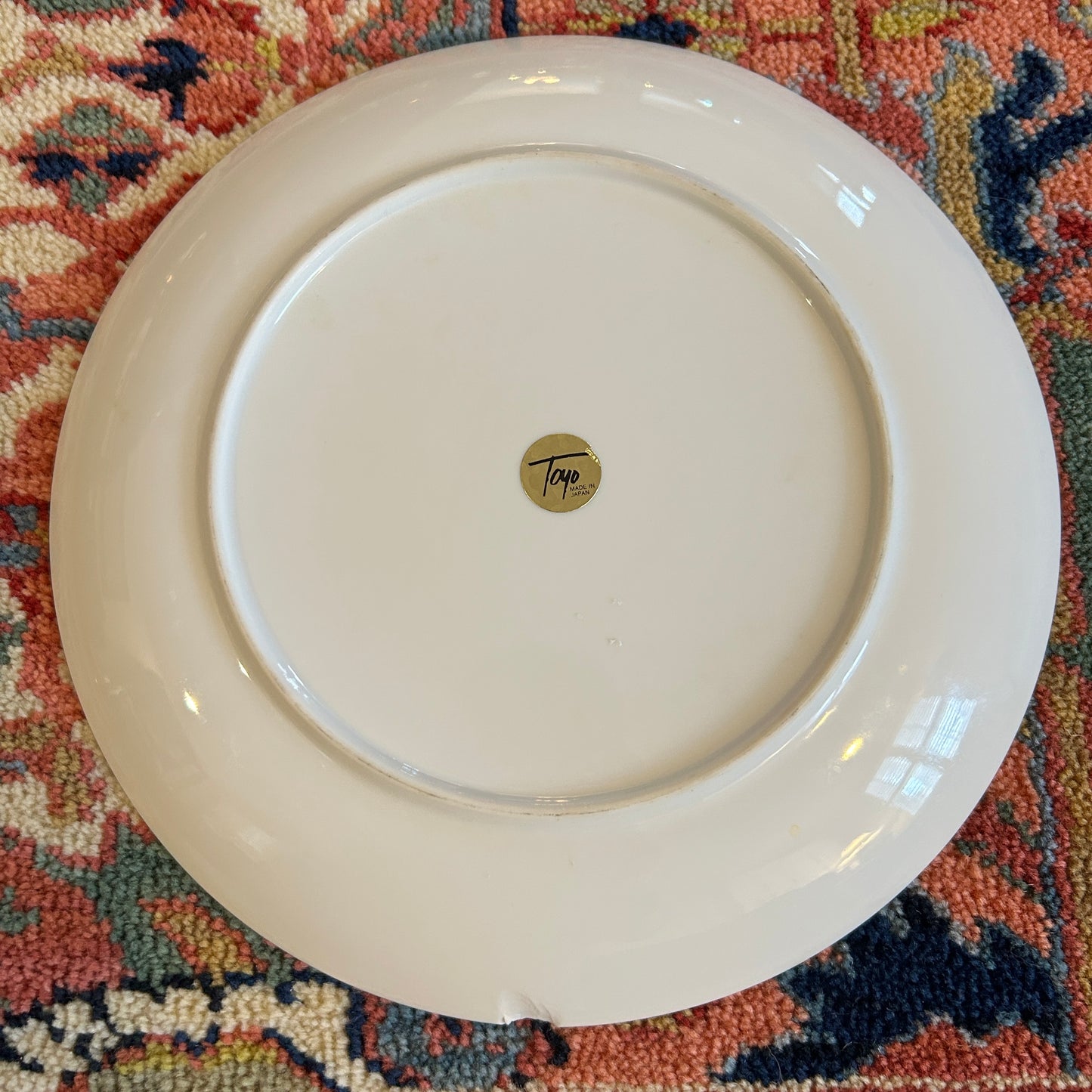 Stunning blue and white chinoiserie style plate by designer Toyo