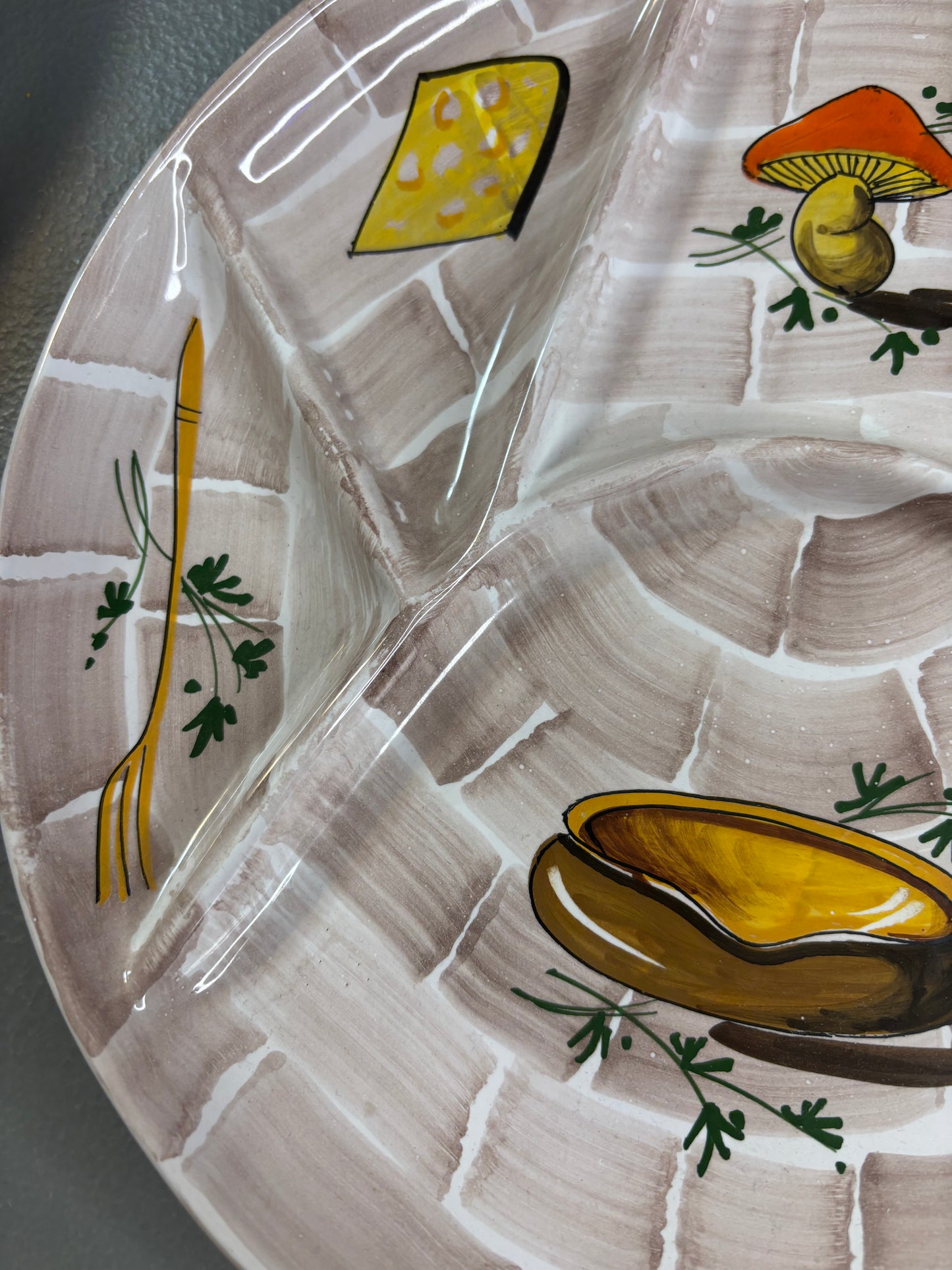 Italian divided serving dish with mushroom!