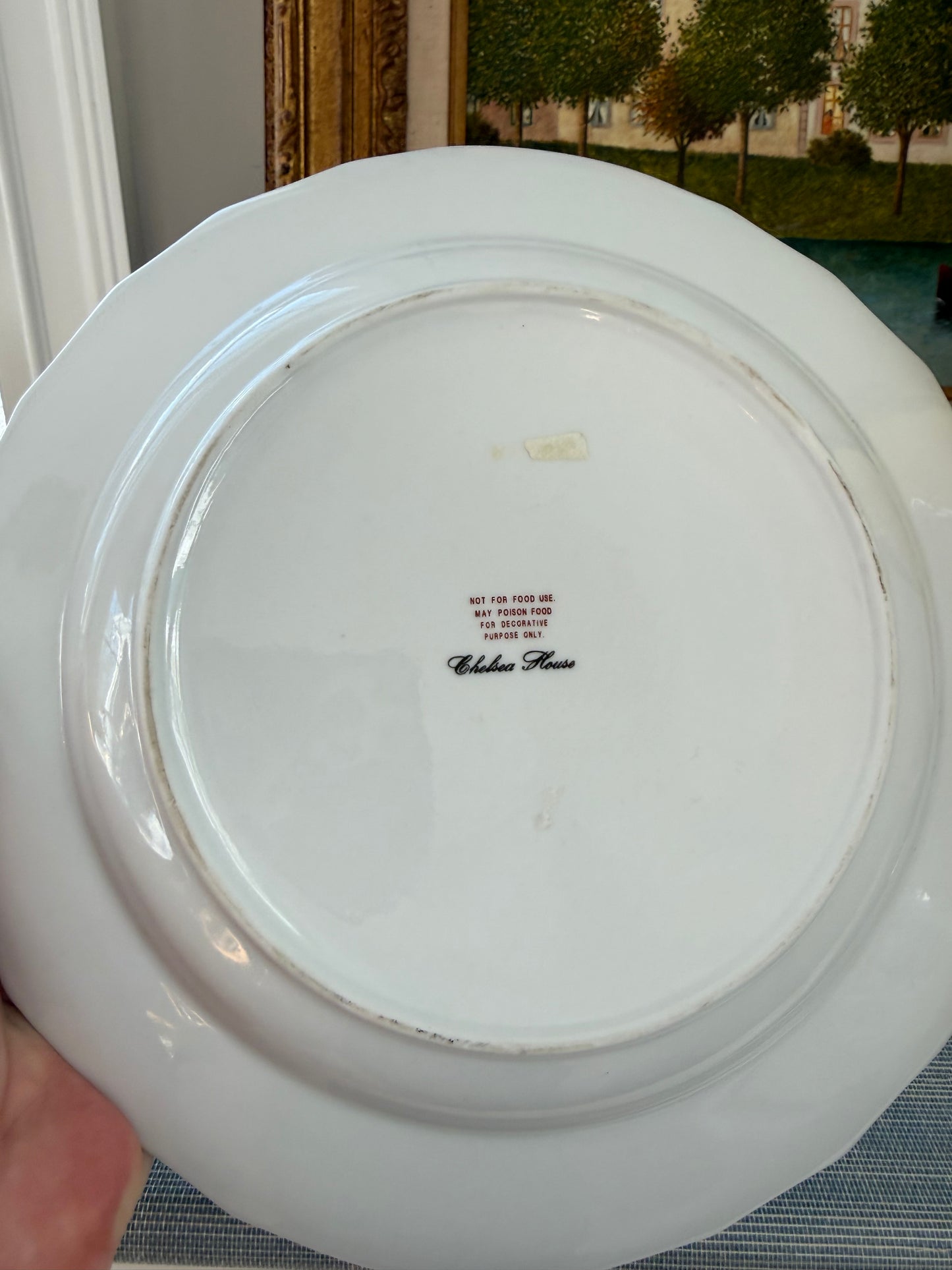 Vintage Pair of Chelsea House Italian 10.25” Bird Plates with Butterflies