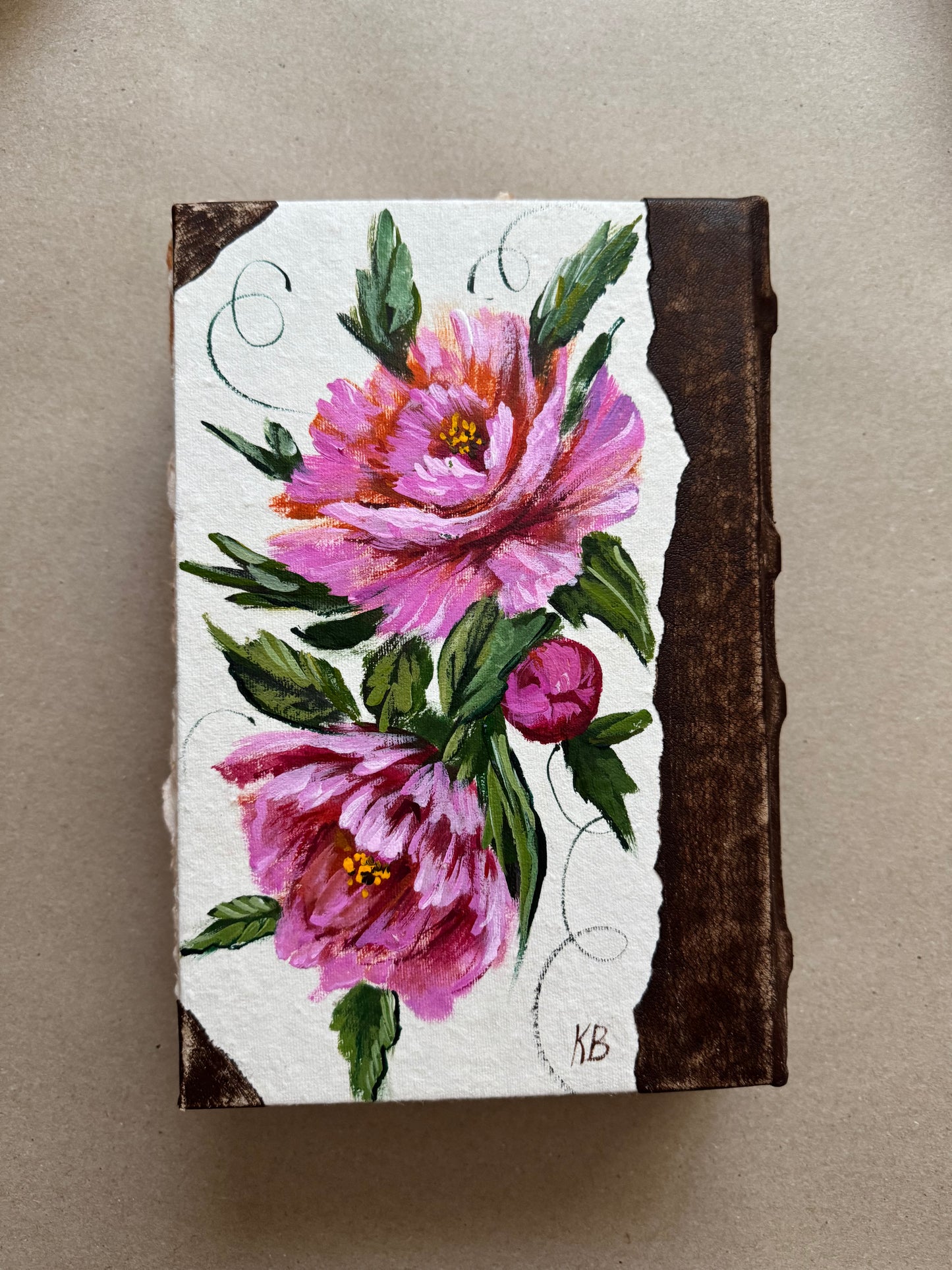 Hand painted large journal 10x7”