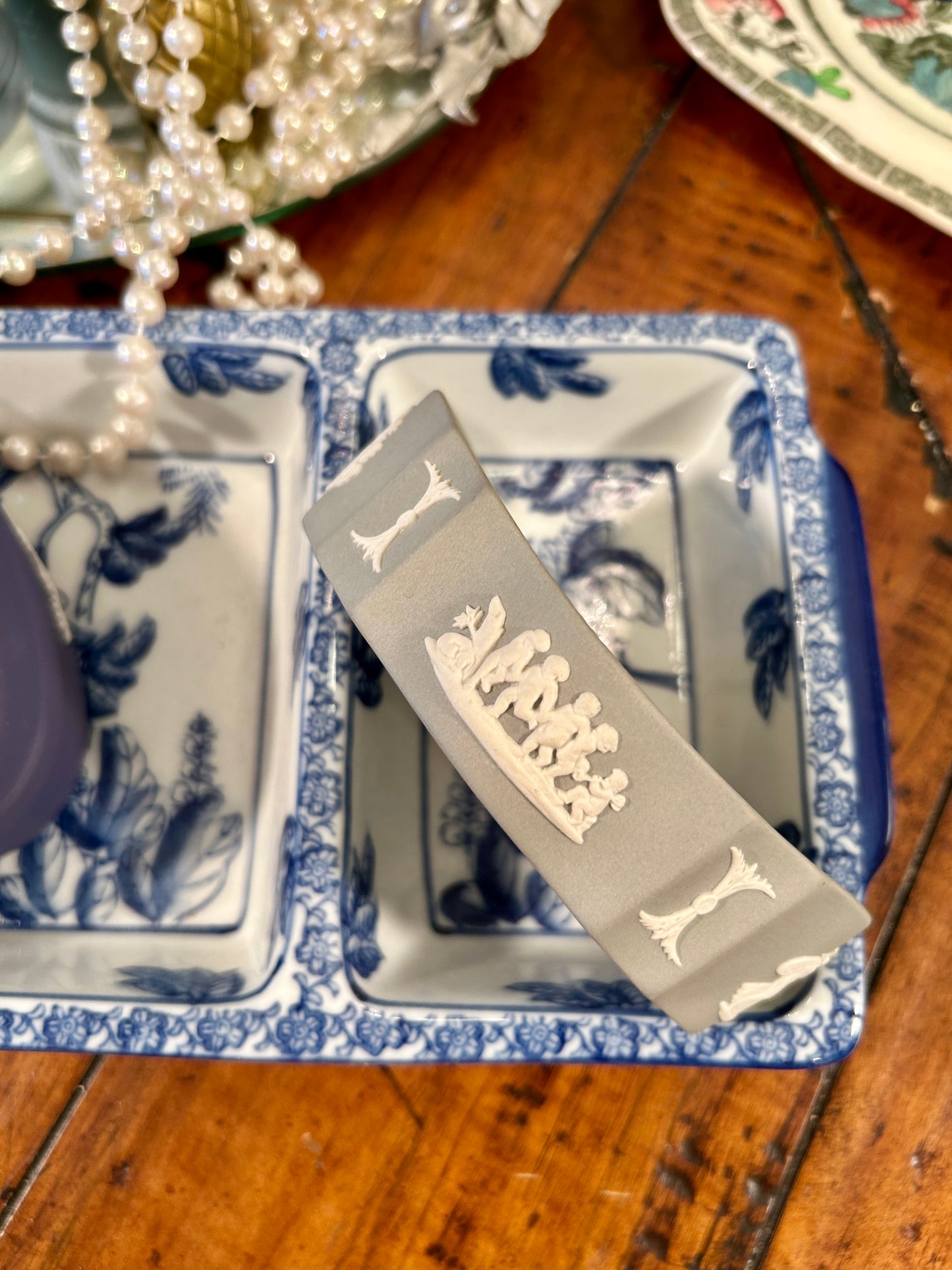 Wedgwood DOVE GREY Jasperware TRINKET DISH