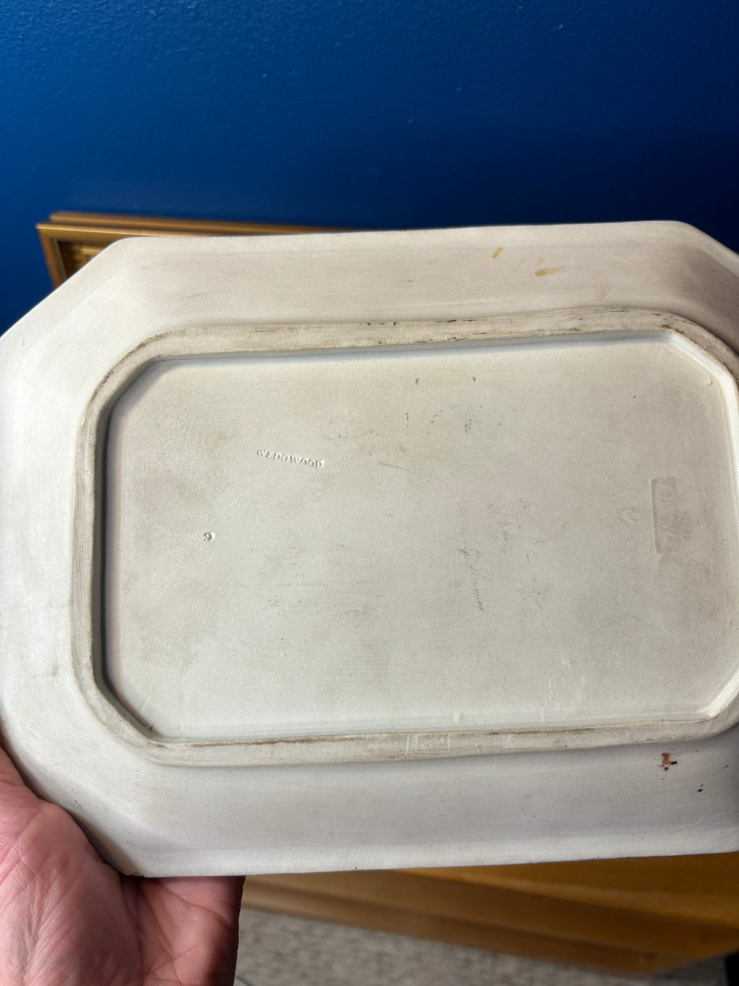 Antique Wedgwood Jasperware cobalt dipped platter!