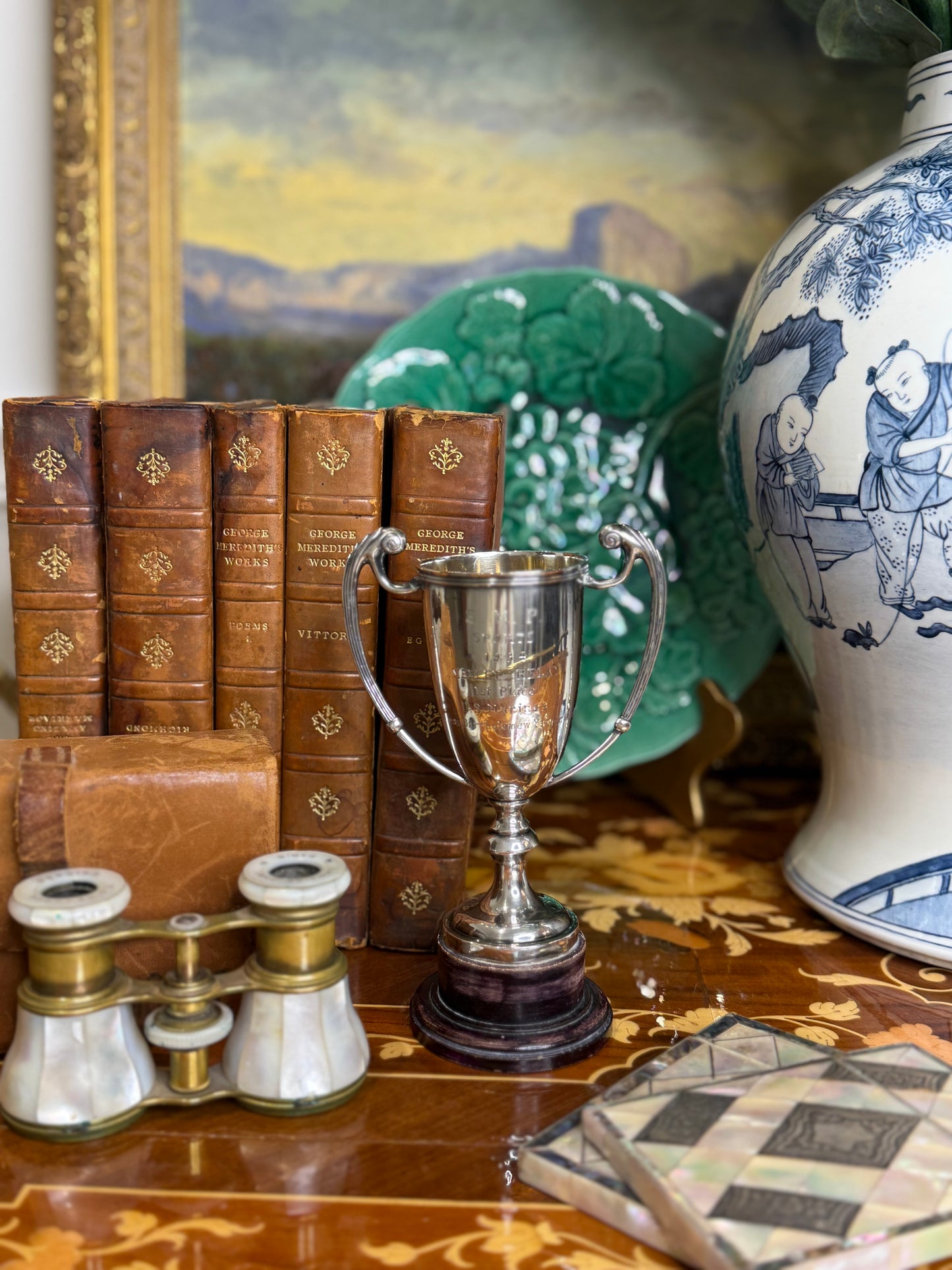 1934 U.S. Marine Corps Medley Relay Trophy | Silverplate | Named Team Engraving, 7” Tall