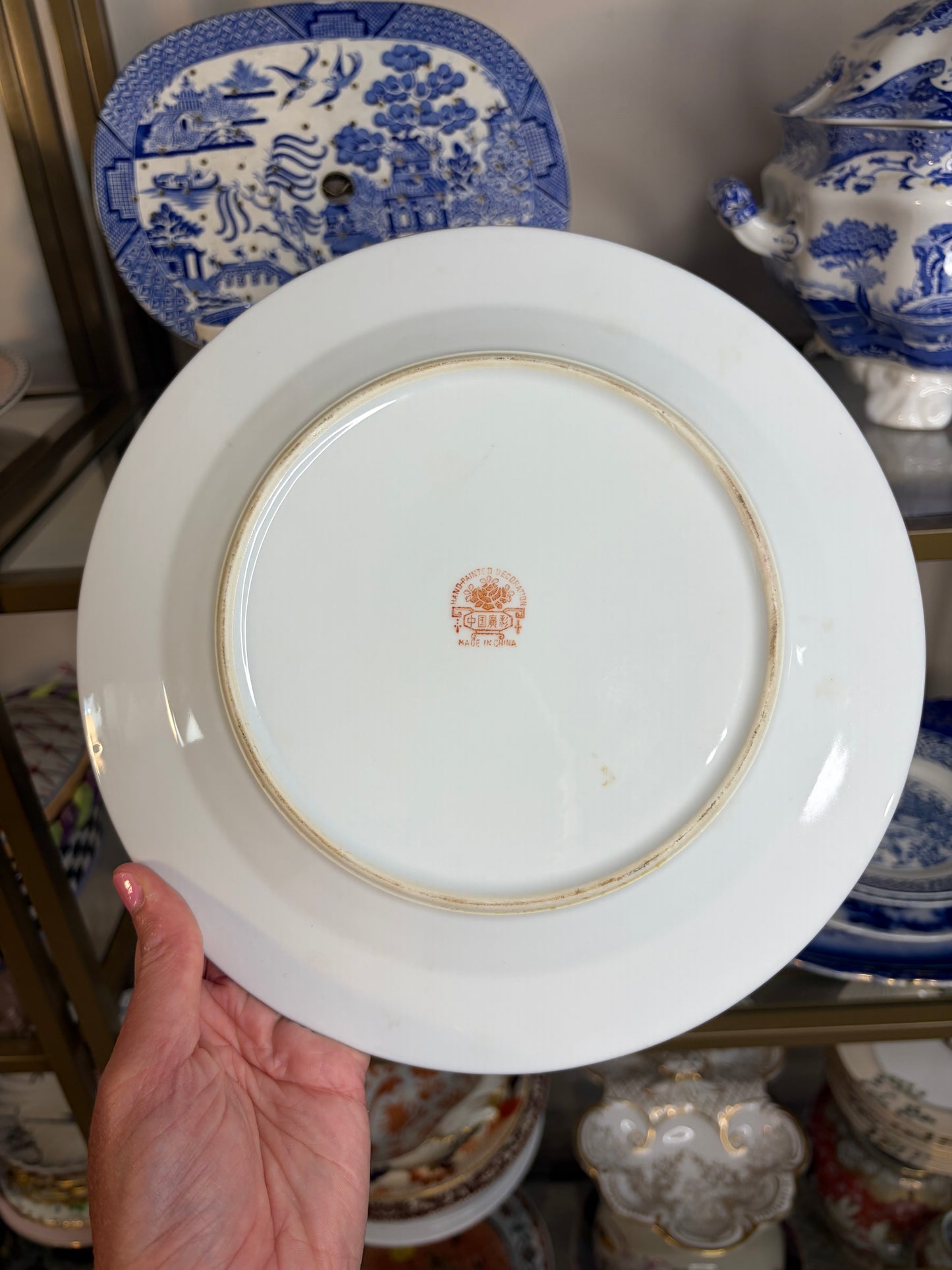 Lovely Mille Fleurs plate with gold rim!