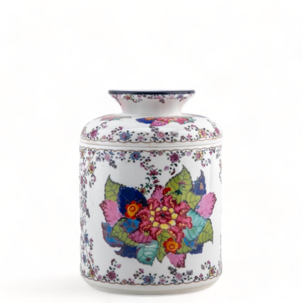 NEW - Tobacco Leaf Porcelain Tissue Jar, 5L X 5W X 7H