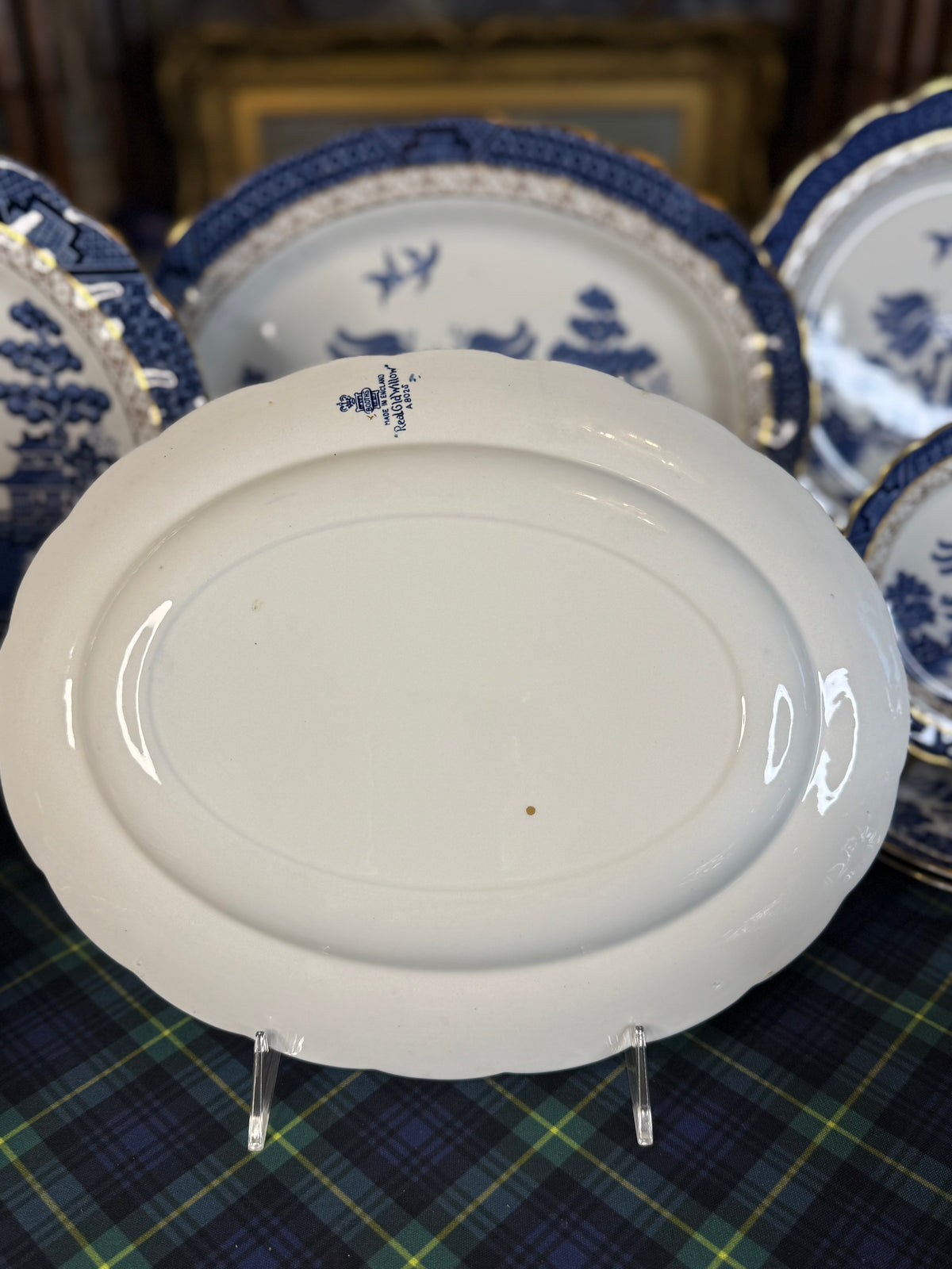 Vintage Booths Real Old Willow Oval Serving Platter | A8025 | 13.5” × 11” | English Transferware