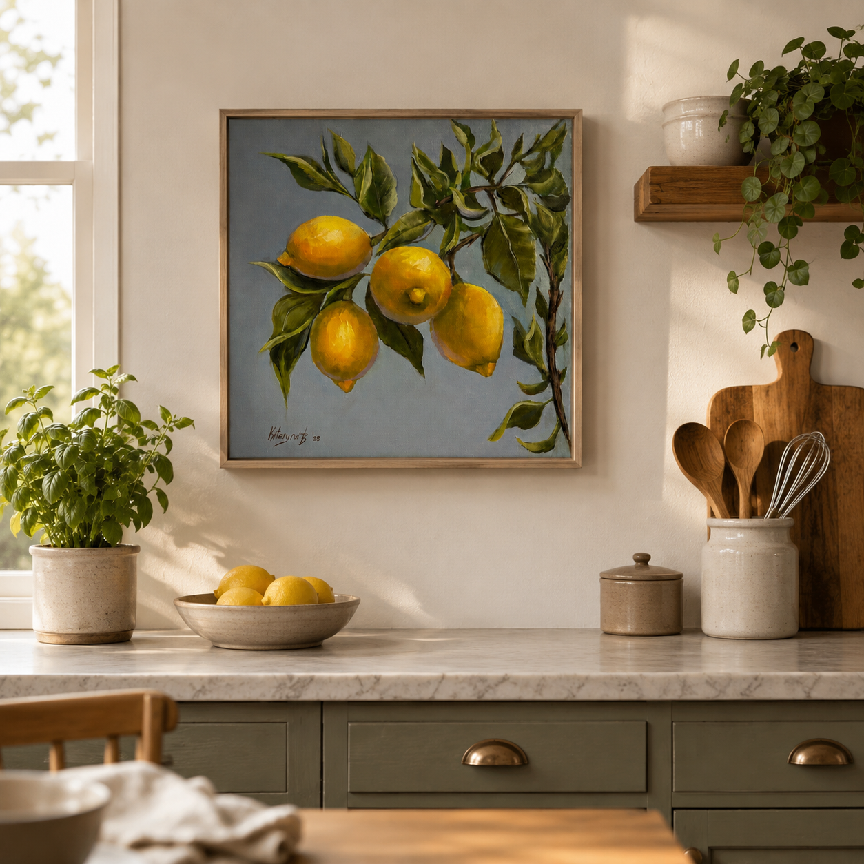 Lemons unframed original oil painting 12x12”