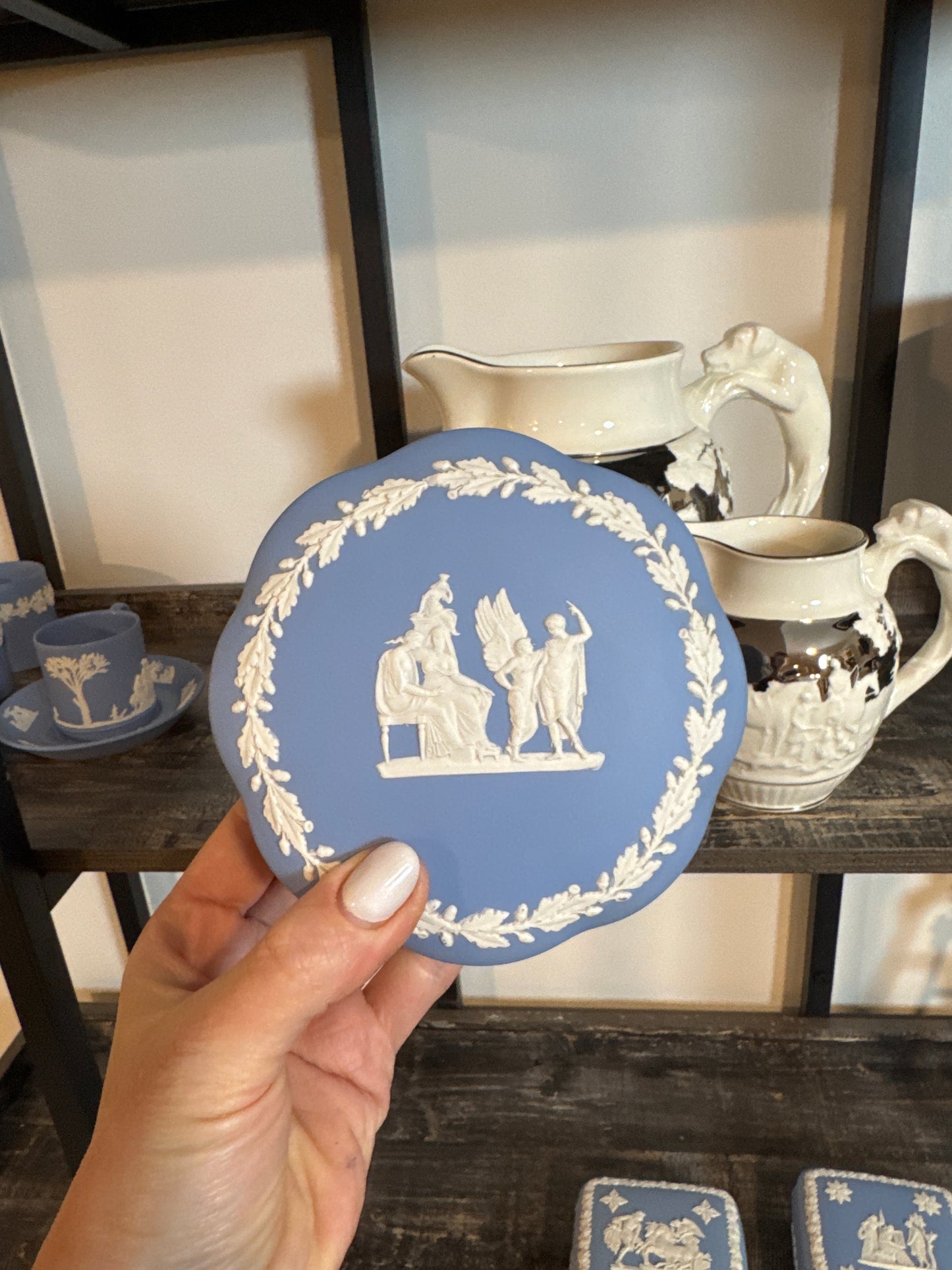 Wedgwood light blue round trinket box