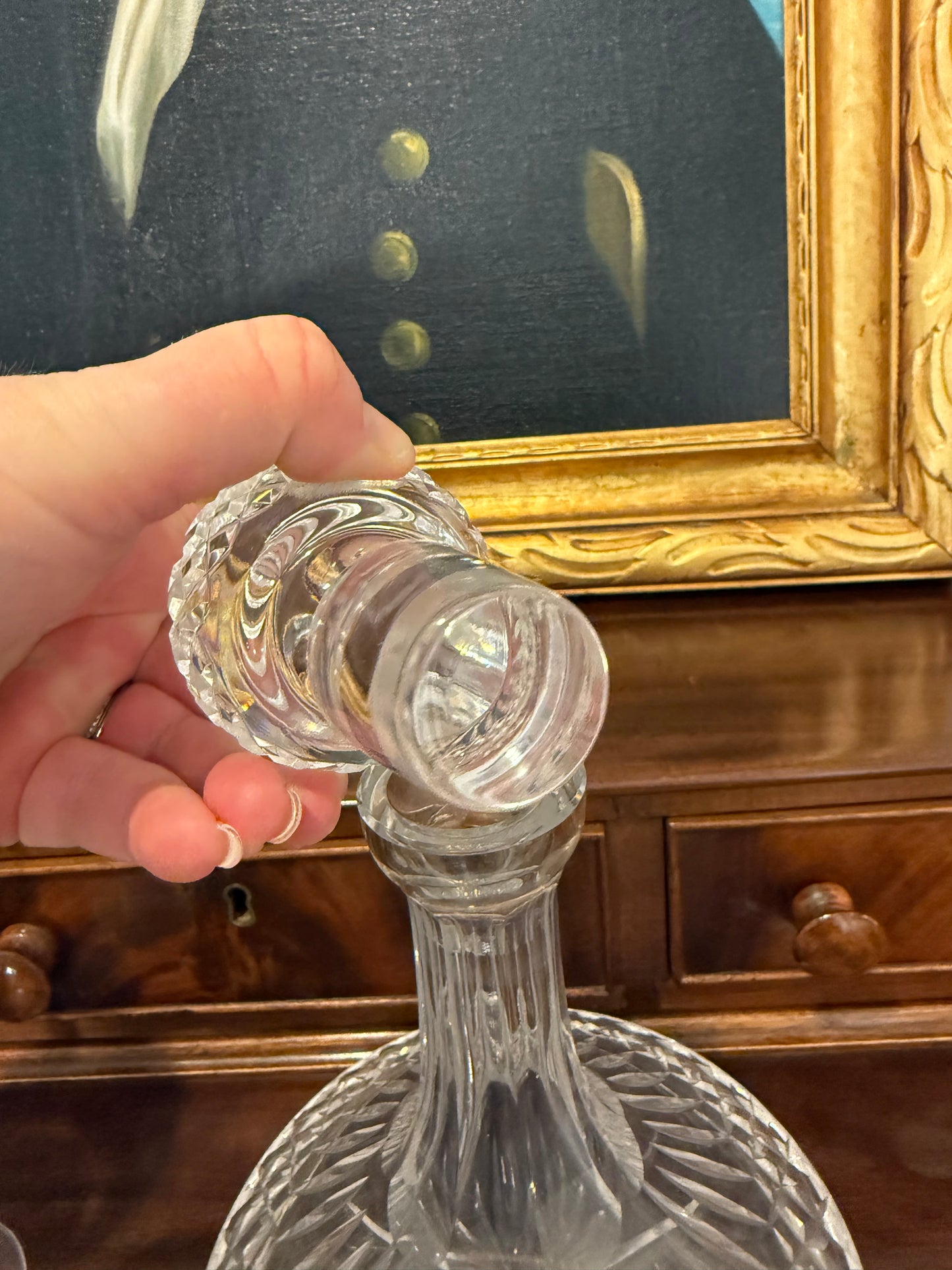 Vintage Crystal Ships Decanter