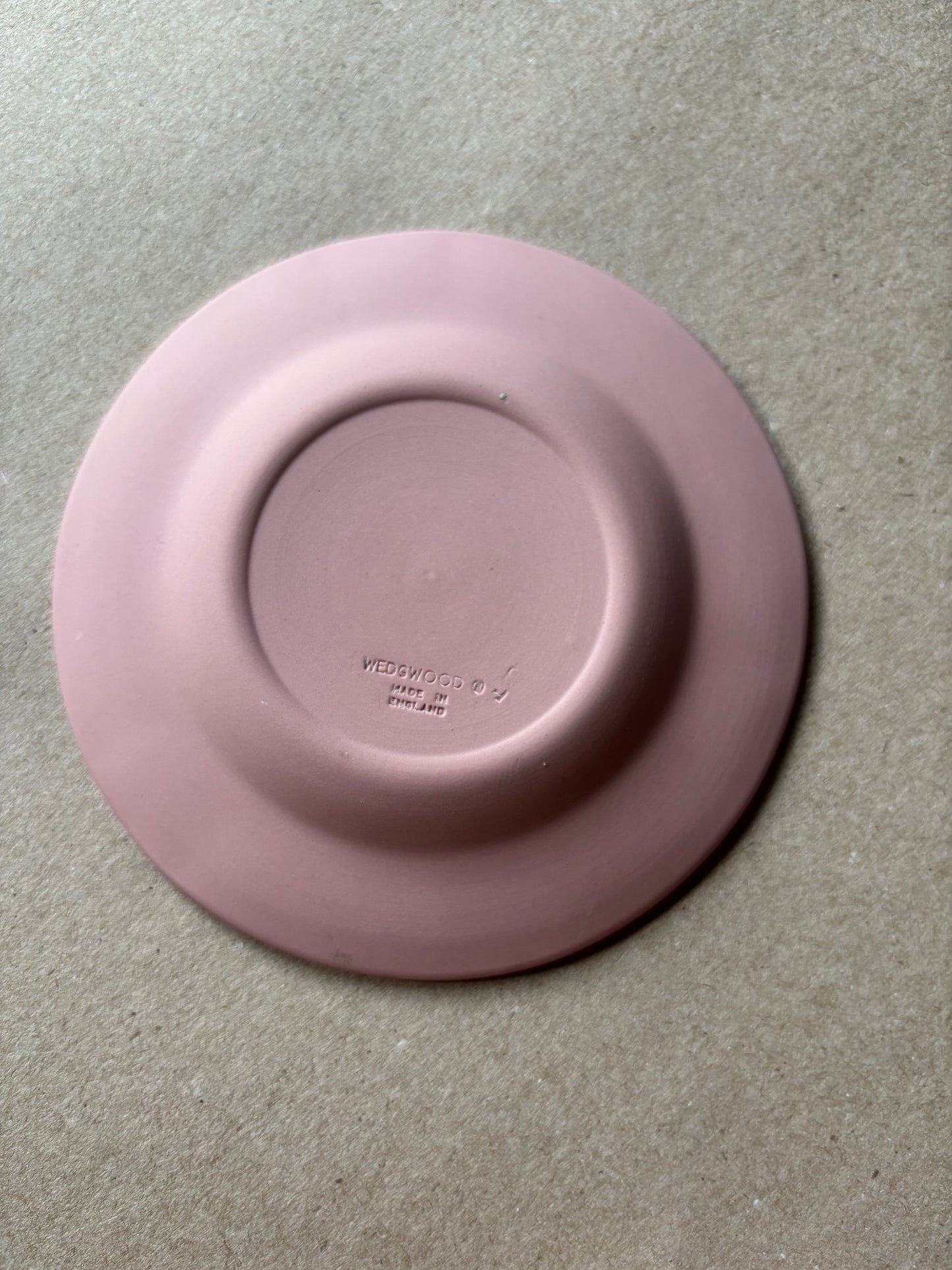 Cream pink Wedgwood 4.5” ornate dish ashtray
