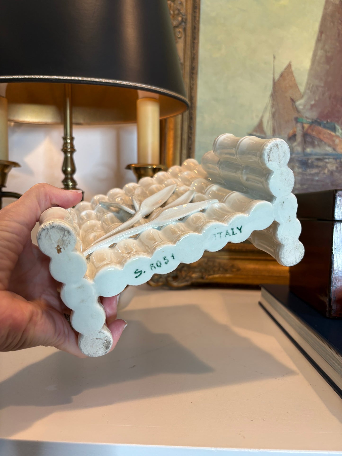 Italian Bamboo Ceramic Vase by Mottahedeh