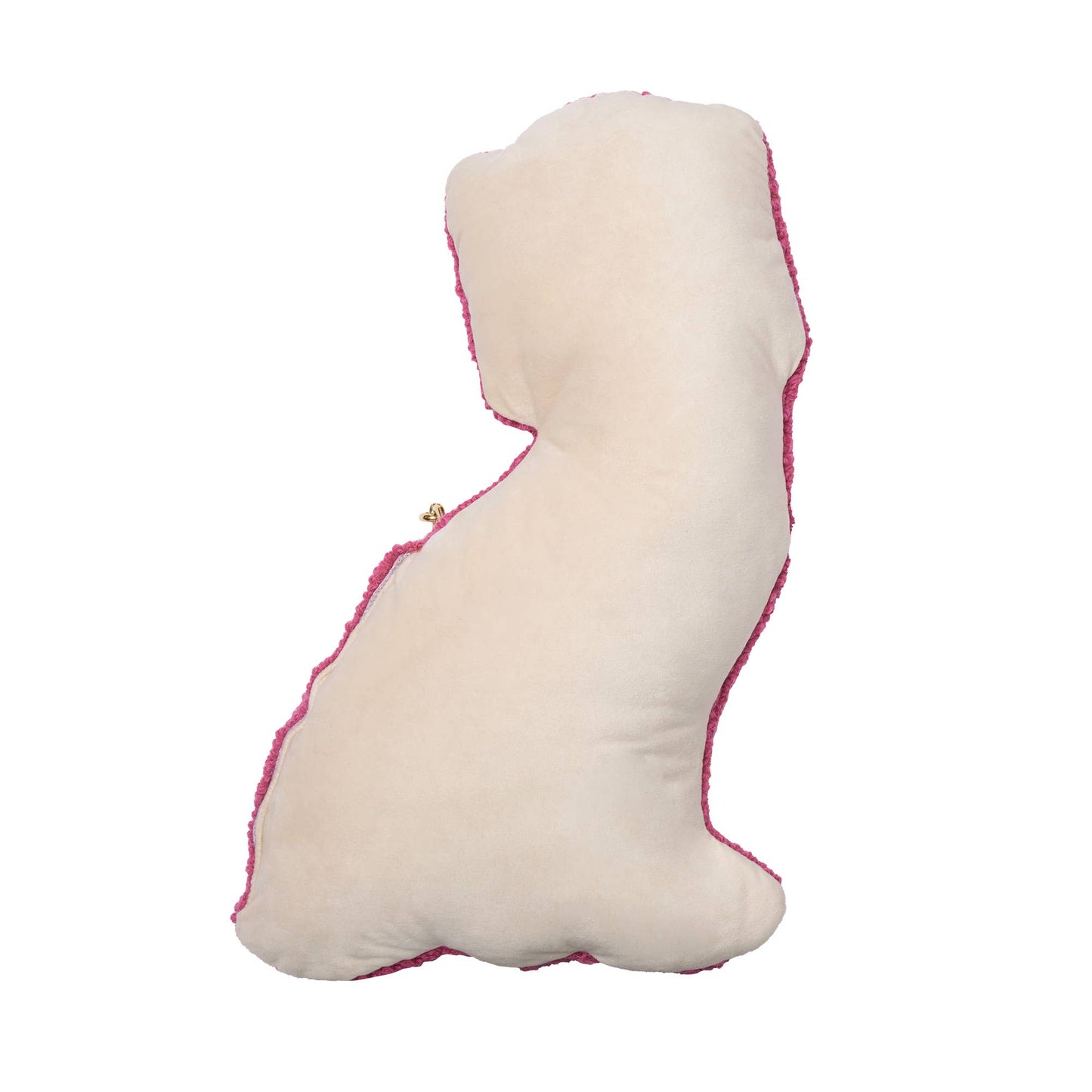 Shaped Chinoiserie Pink Dog Wool Hooked Pillow | 12” x 18” Accent Pillow