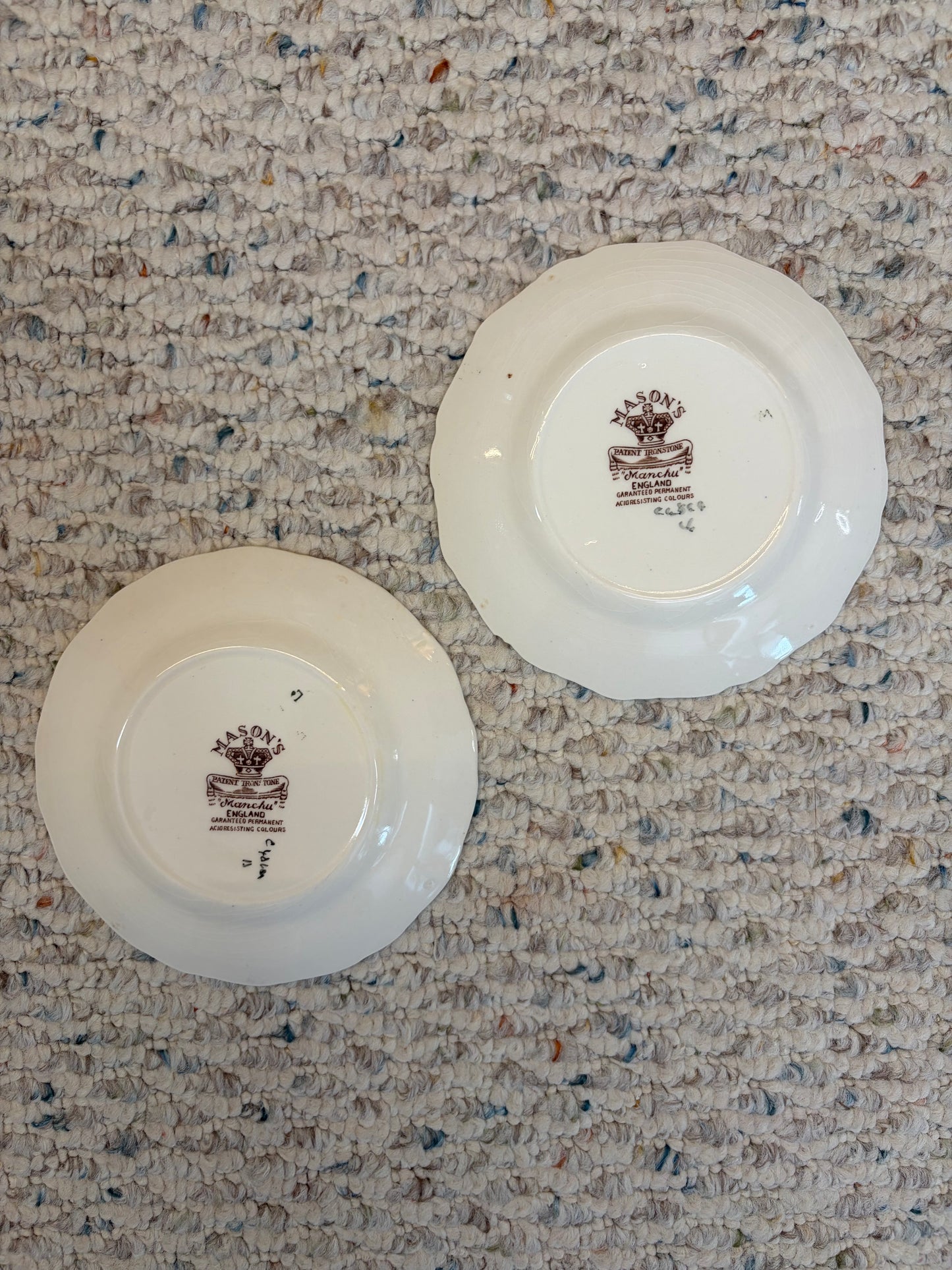 Vintage Mason’s Ironstone Manchu small plates pair!