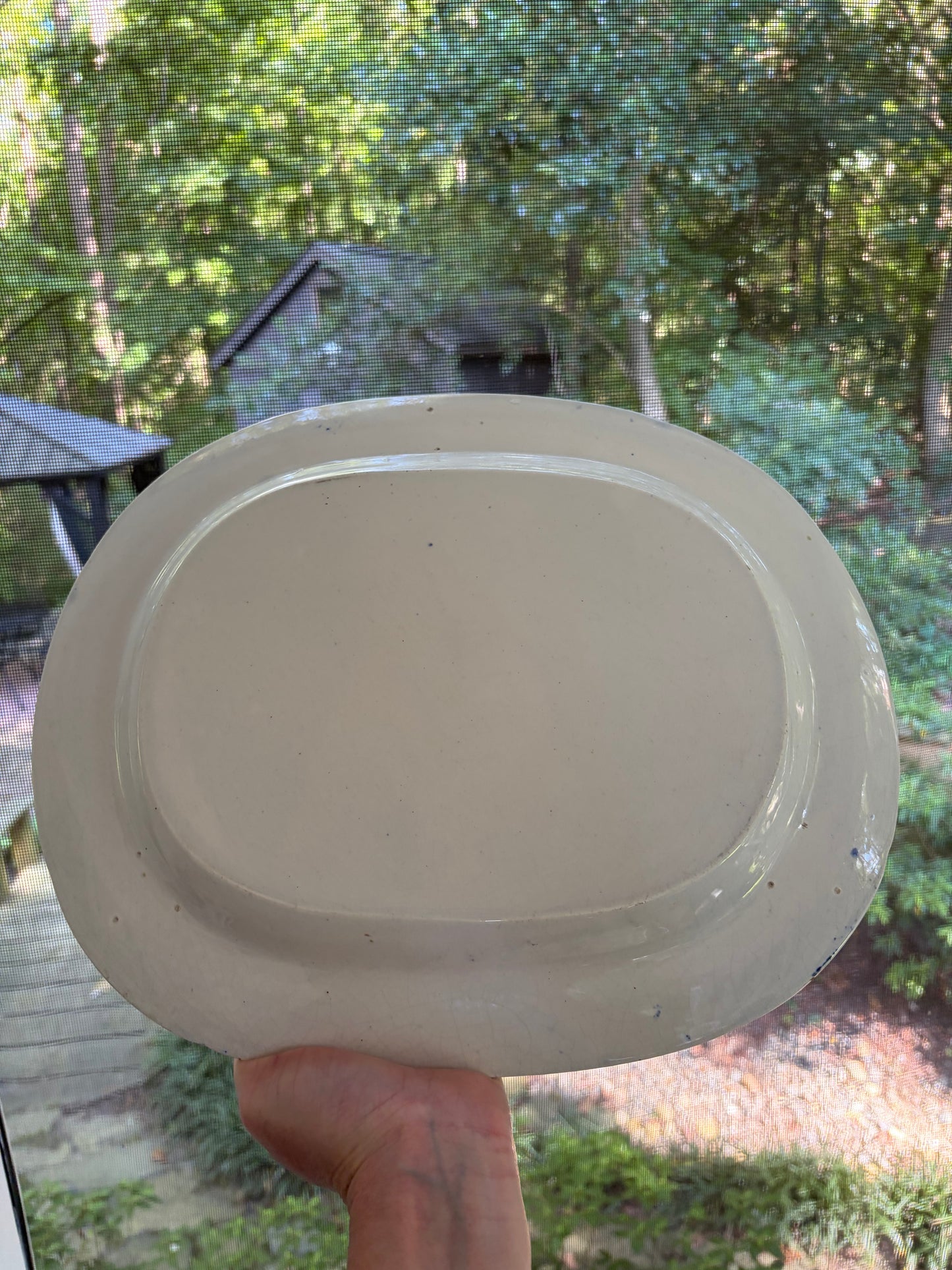 Antique Blue Willow platter!