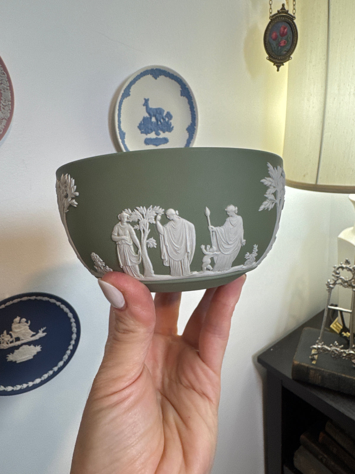 Wedgwood sage green rice bowl