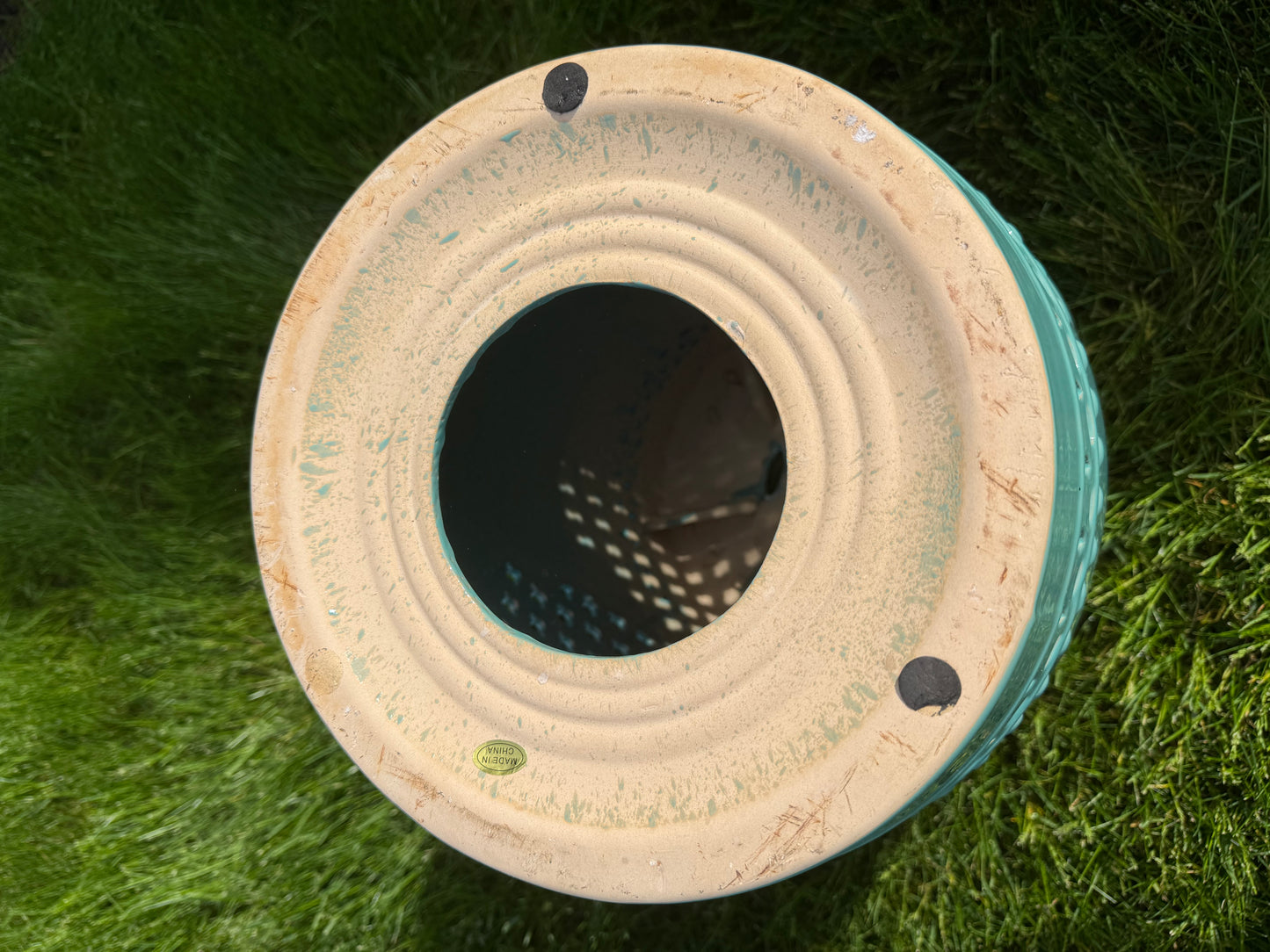 Gorgeous Aqua Blue 17.5” Garden Stool