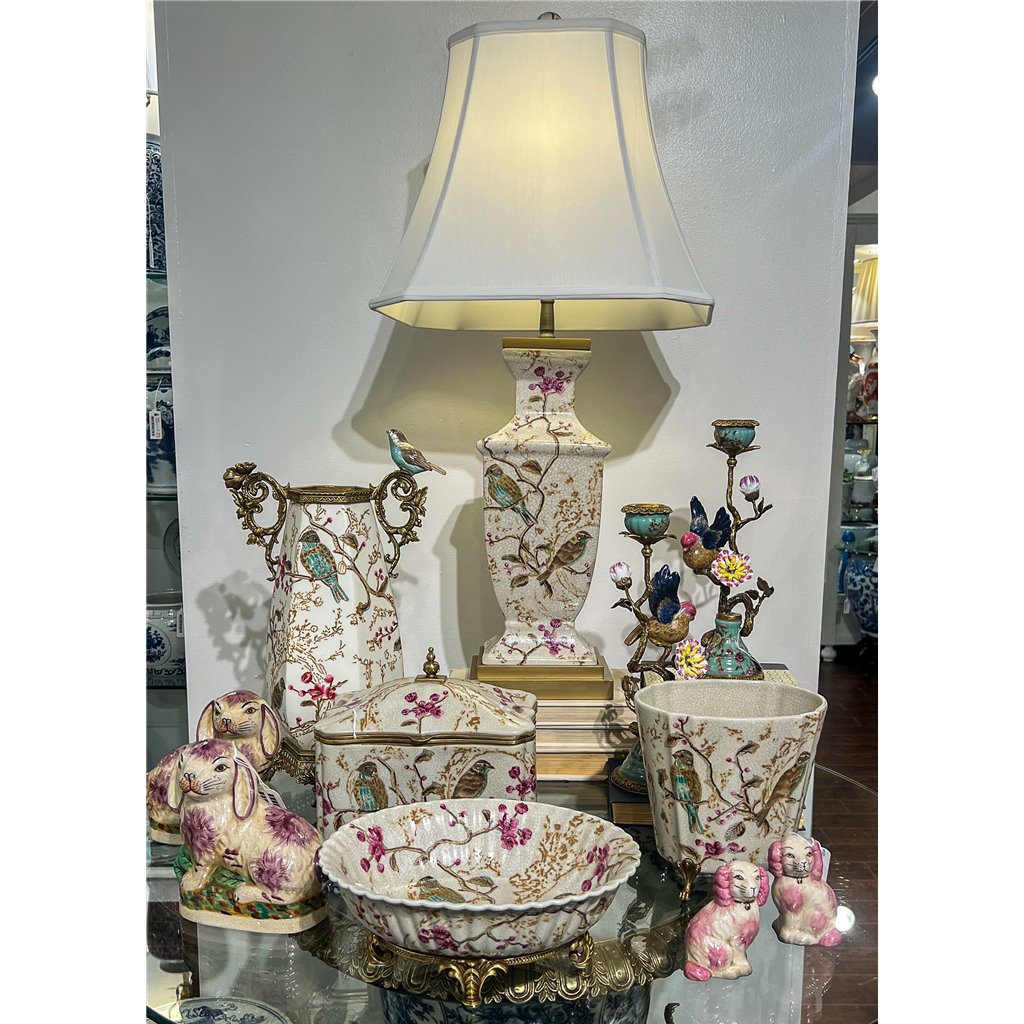 Danny’s Fine Porcelain: 13” Porcelain Bird Candelabra with Bronze Ormolu (Bird Figure Collection)