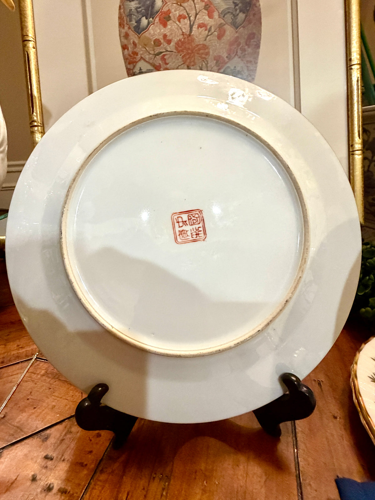 Pristine rose medallion stunning vintage chinoiserie floral plate 10d