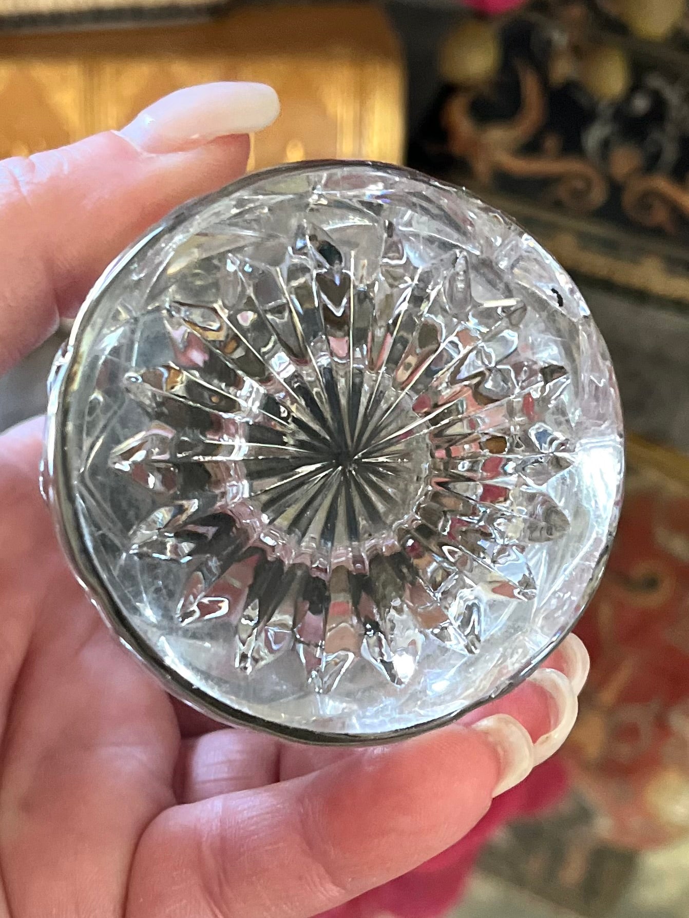 Live 06/02 Victorian French Crystal And Brass Inkwell