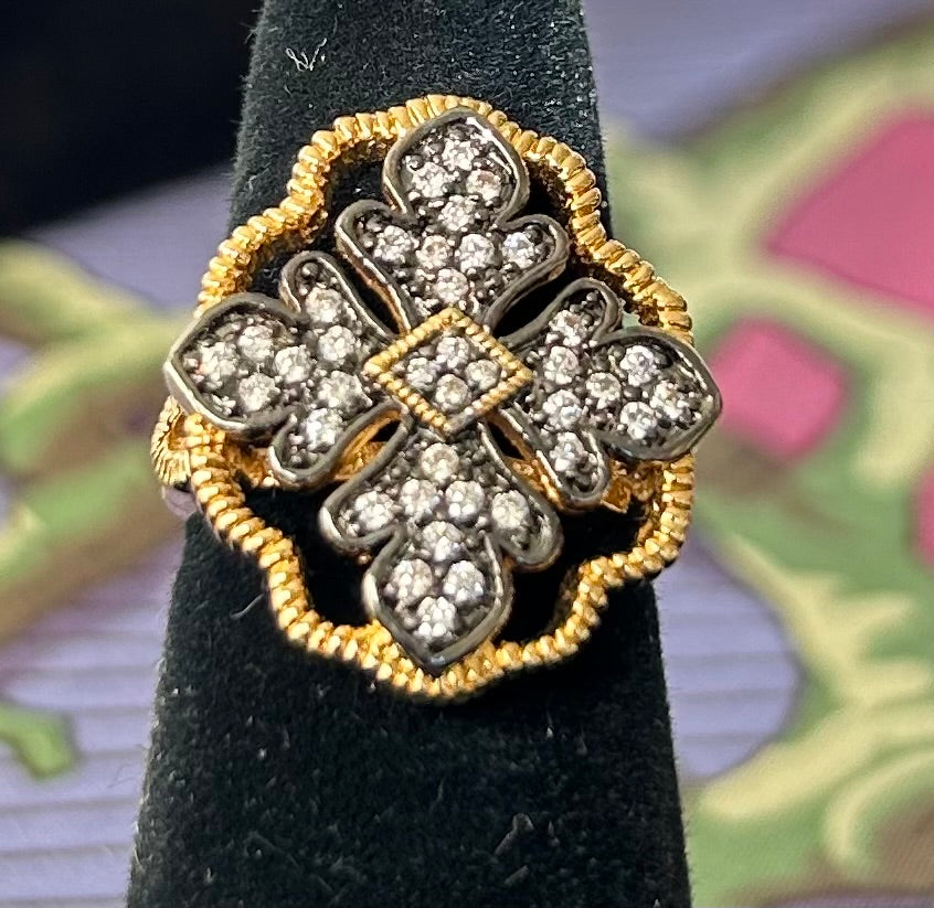 Gold plated over brass, Vermeil Rings Enamel and Cz’s - pick your style