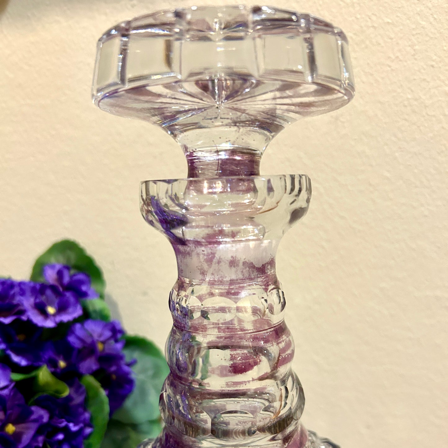 Lavender sparkling & statuesque 11.5 in crystal decor decanter