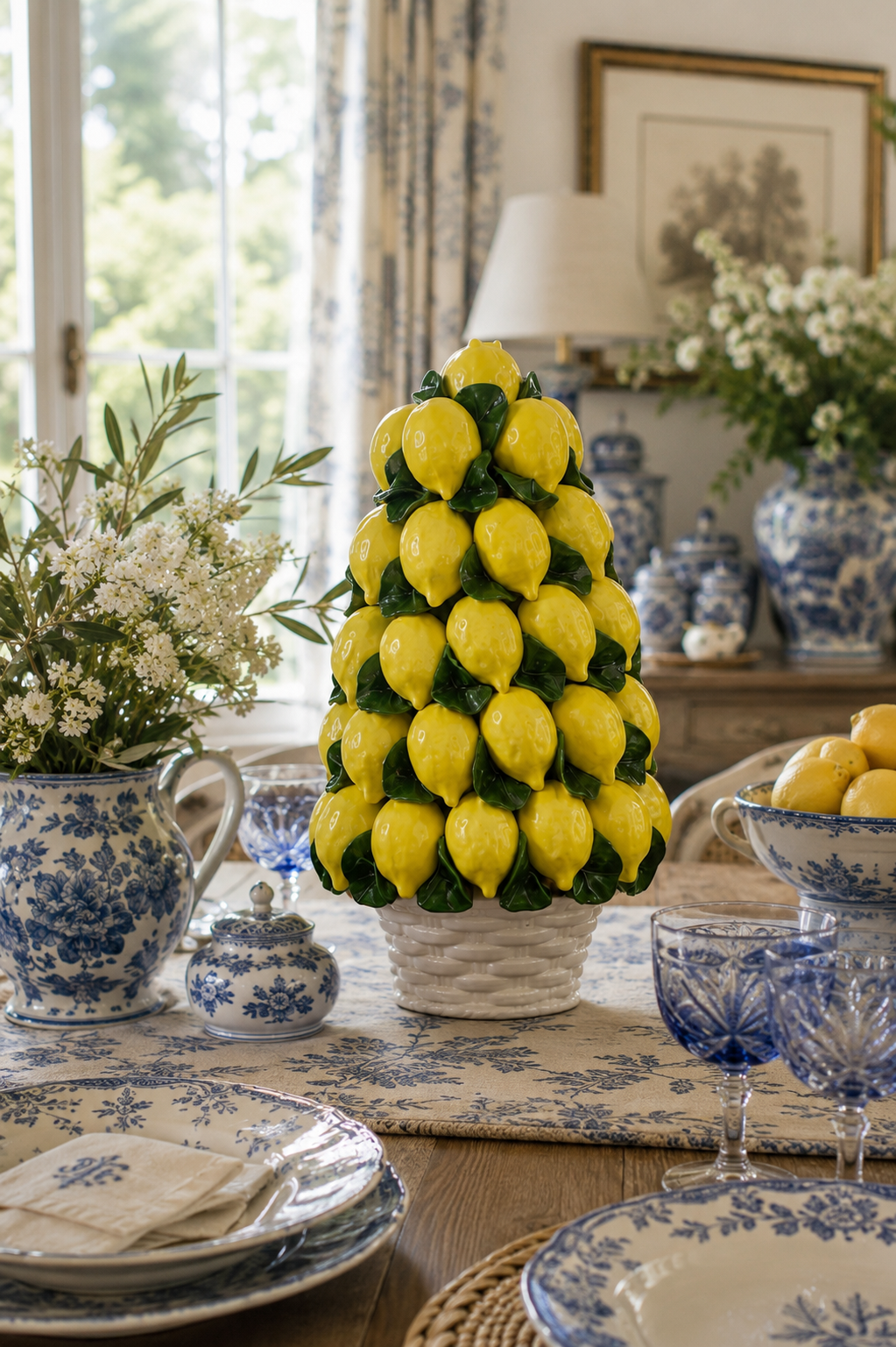 Authentic Italian Ceramic Lemon Topiary, Handcrafted in Italy