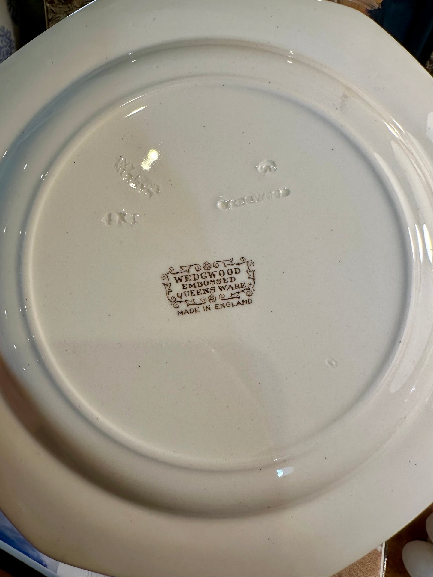 Wedgwood Queensware Cream on Cream Octagonal Plates, Made in England, 7.25”