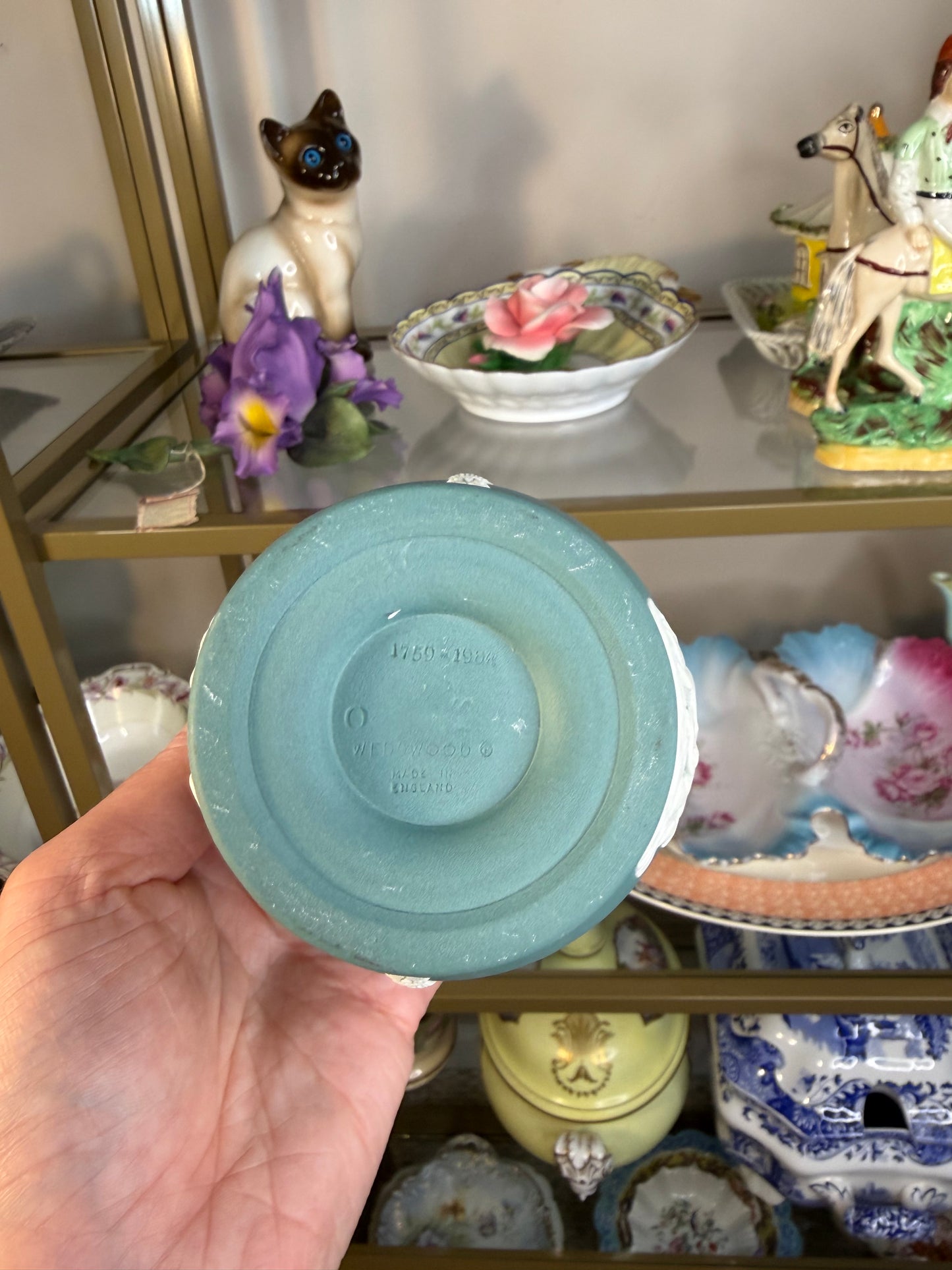 Beautiful teal Wedgwood vase!