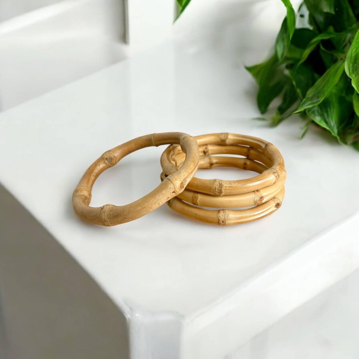 Bamboo Bangle Bracelet | Natural, Handcrafted Simplicity| Set of 2