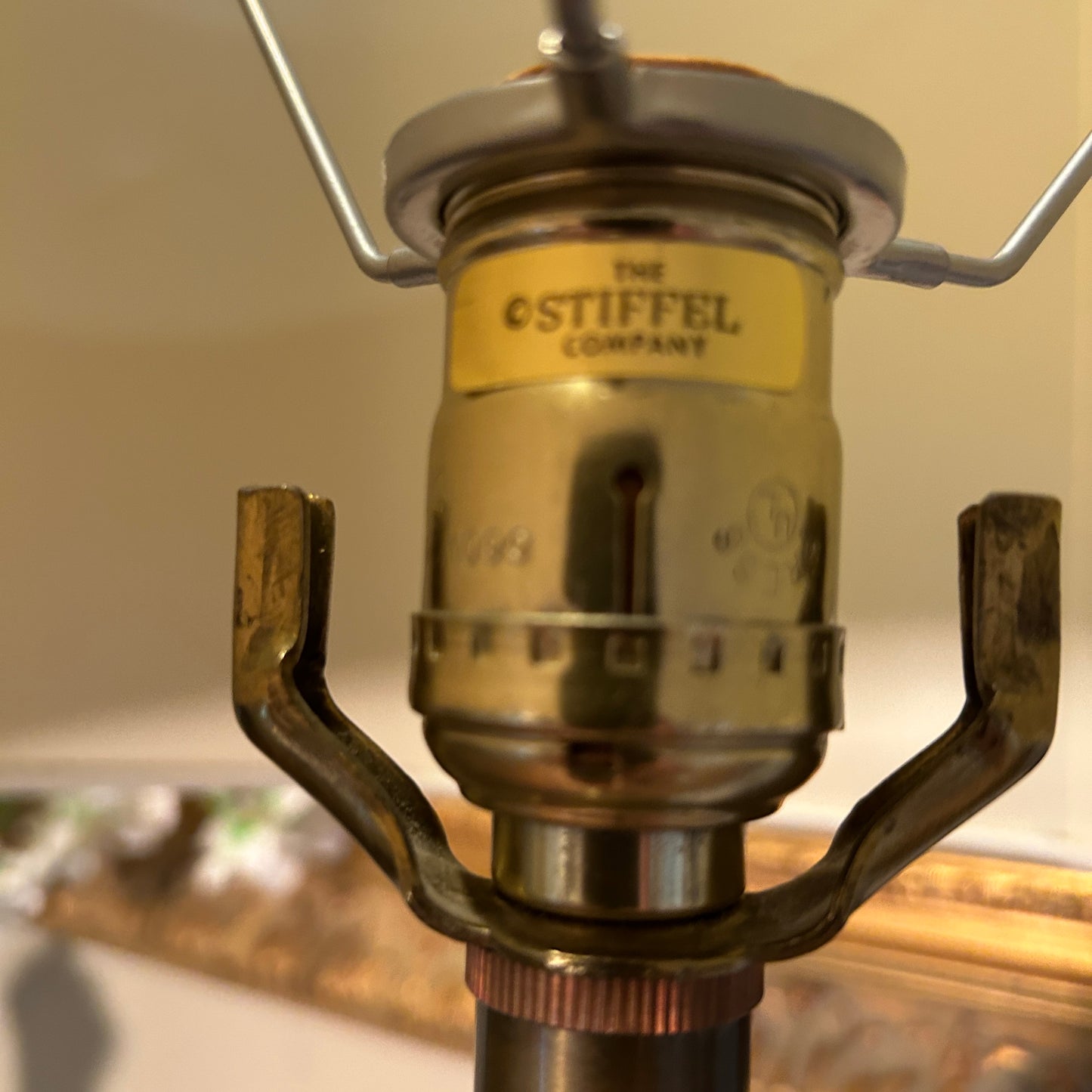 Pair of statuesque designer Stiffel vintage brass mid century modern lamps.