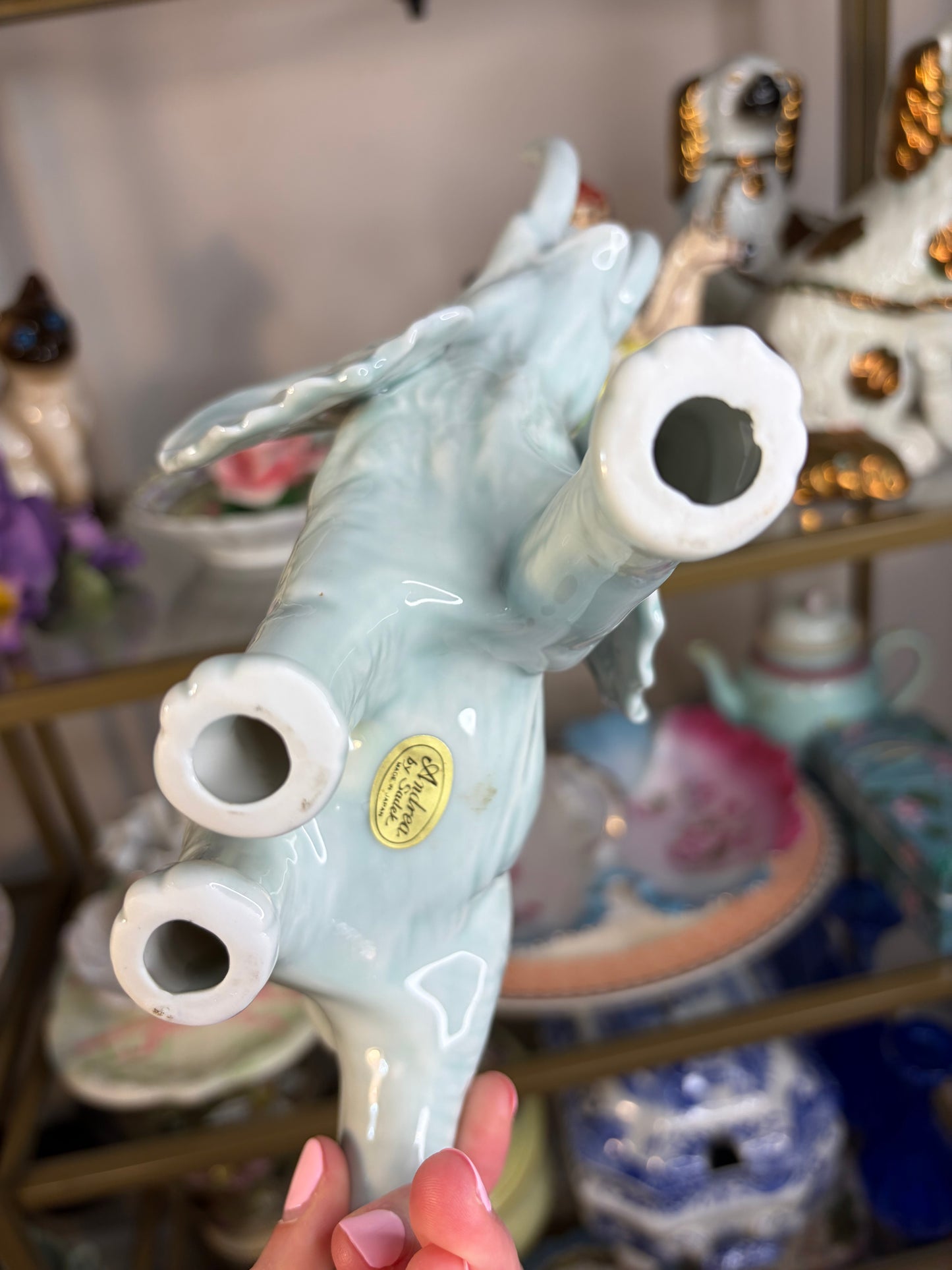 Lovely Andrea by Sadek celadon elephant!