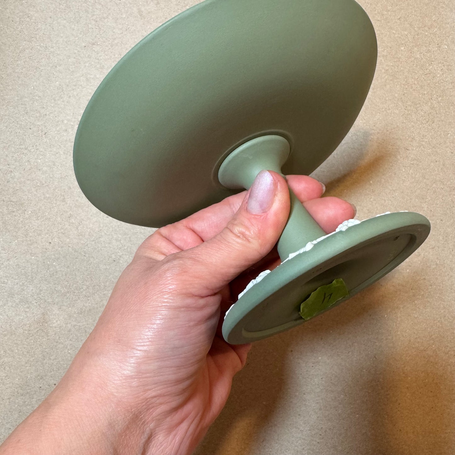 RESERVED - MARYBOURDAGE - Live 06/15 sage green Wedgwood stand