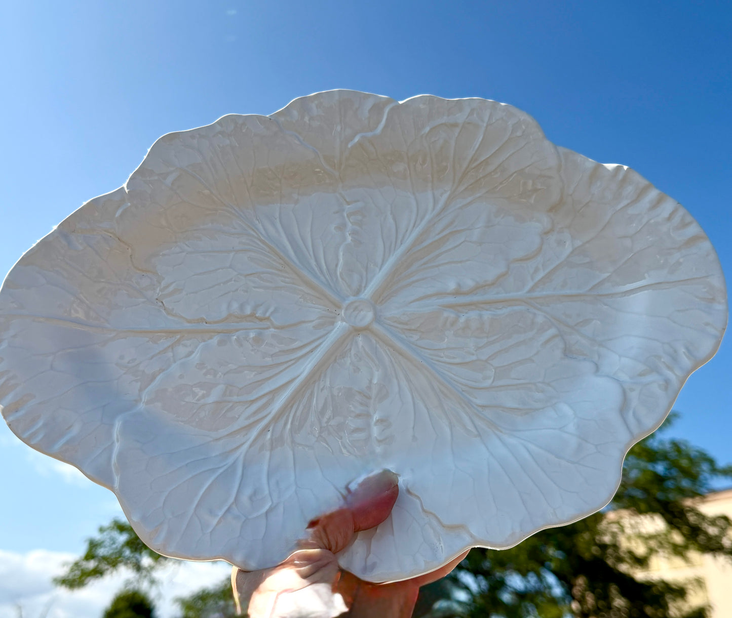 BORDALLO PINHEIRO white cabbage oval serving platter (2 available)