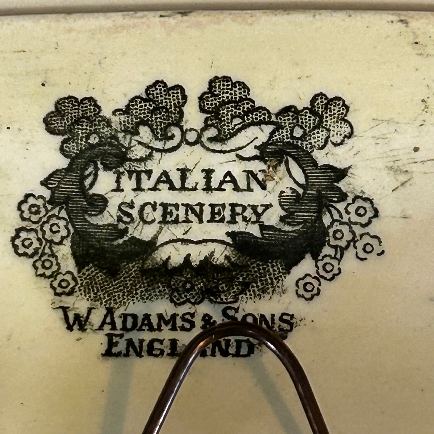 Antique W. Adam’s Italian Scenery England oval platter stamped