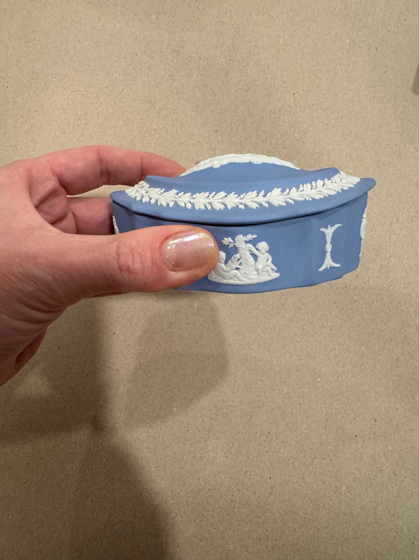 Reserved Wedgwood cherub oval trinket dish