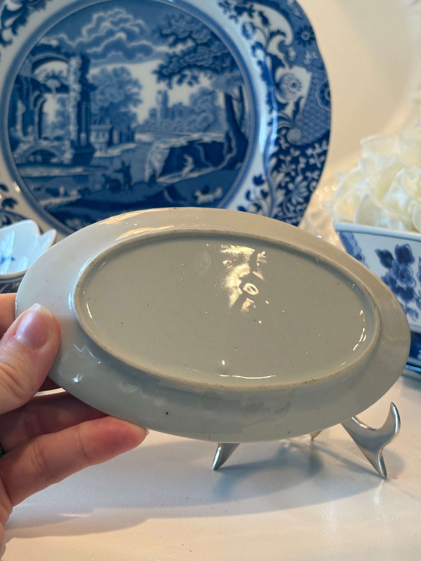 Mini Oval Blue Willow plate