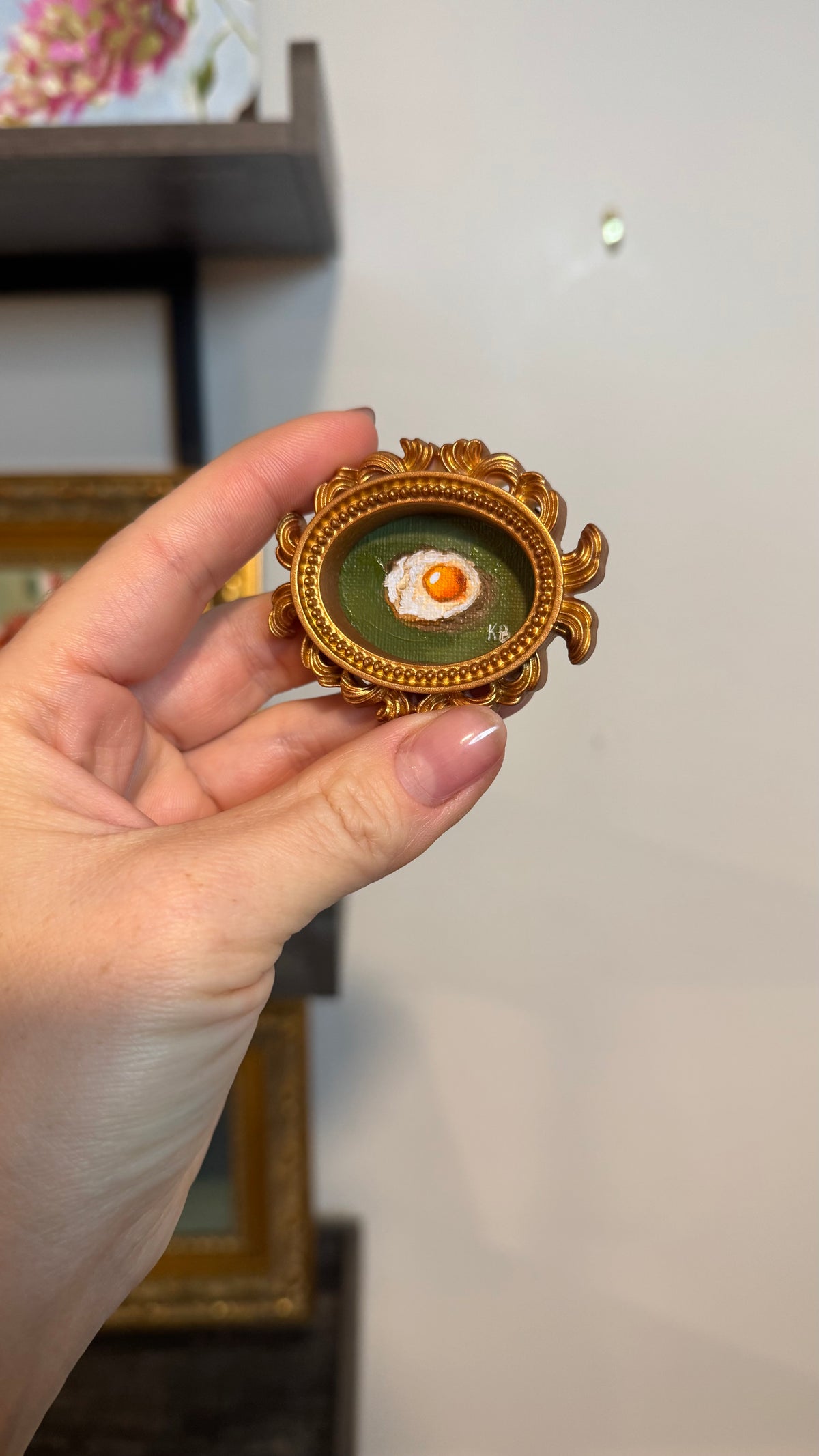 Solo live reserved Fridge magnet egg oil painting (Copy)