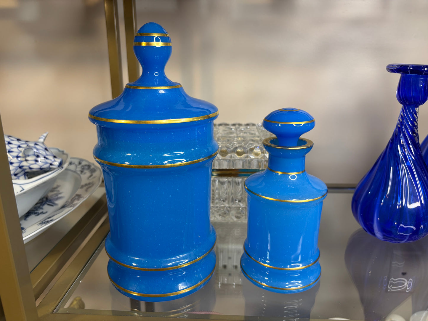 Stunning opaline bottle with stopper!